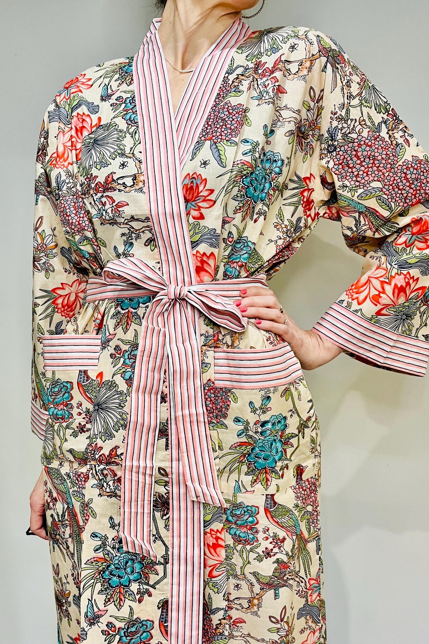 Kimono Robe, Dressing Gown Women, Brides Robe, Womens Dressing Gown, Cotton Dressing Gown, Plus Kimono, Pink Kimono Robe, Plus Size Robe