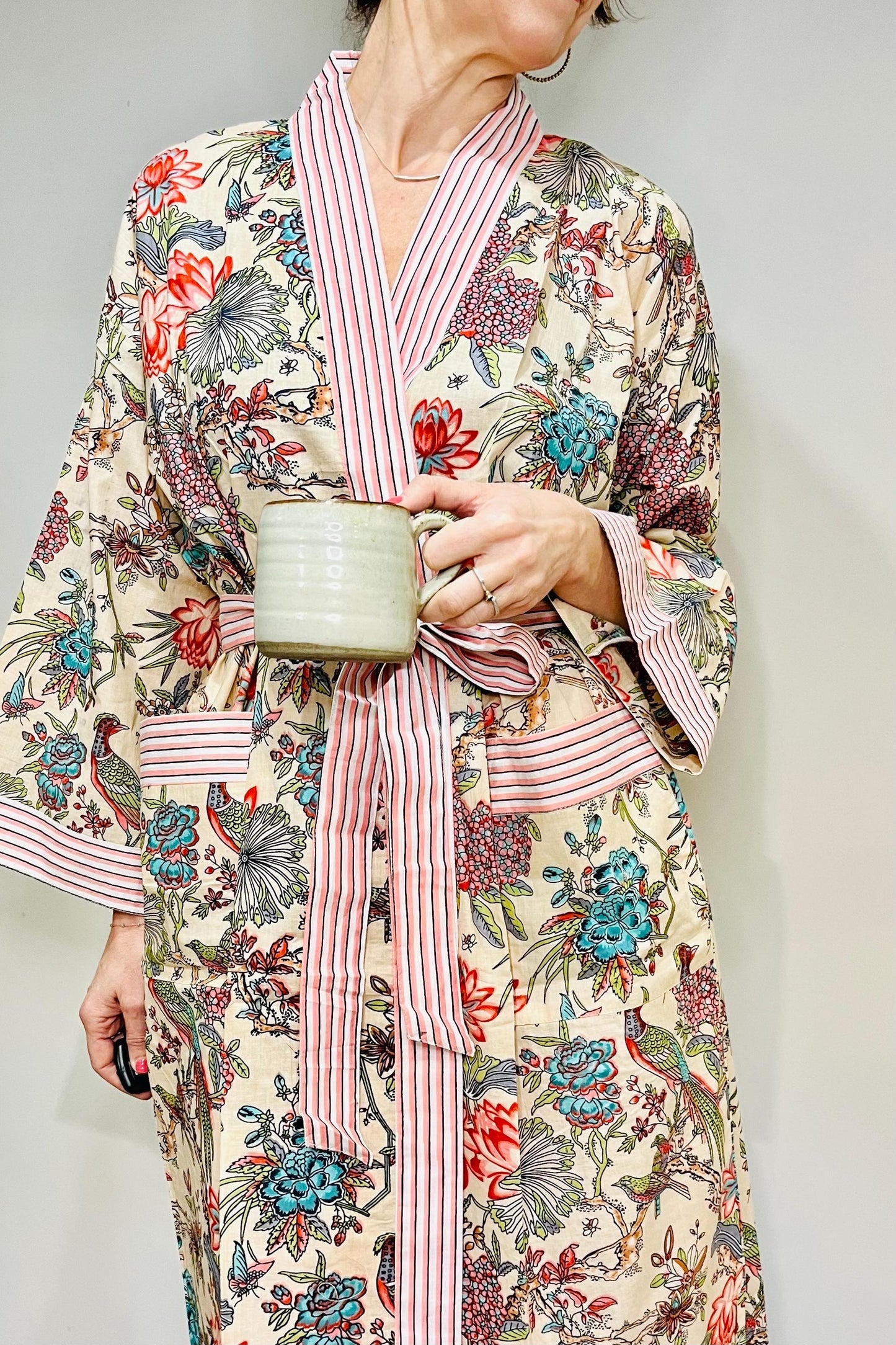 Kimono Robe, Dressing Gown Women, Brides Robe, Womens Dressing Gown, Cotton Dressing Gown, Plus Kimono, Pink Kimono Robe, Plus Size Robe