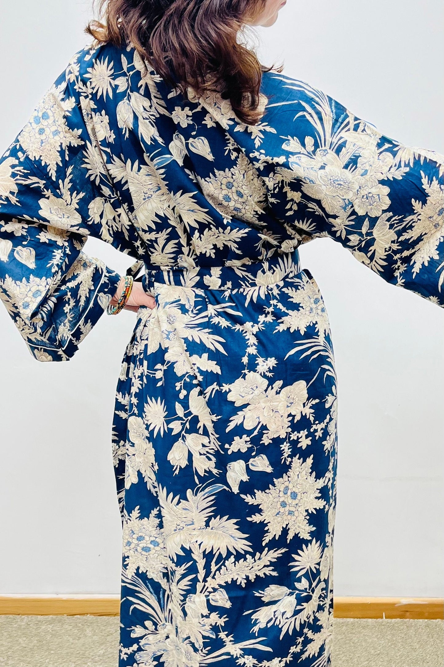 Kimono Robe, Dressing Gown Women, Brides Robe, Womens Dressing Gown, Cotton Dressing Gown, Plus Kimono, Blue Kimono Robe, Plus Size Robe