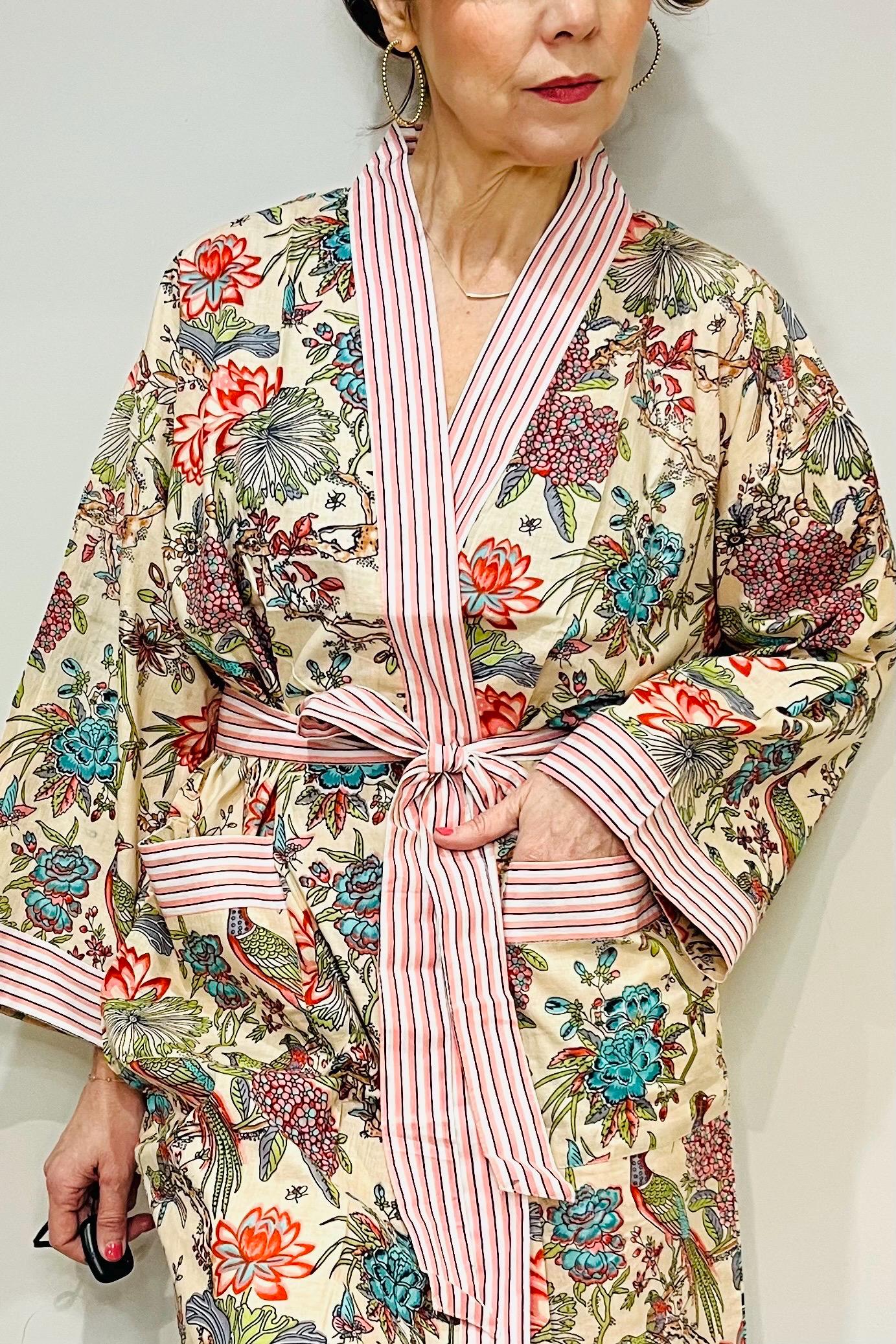 Kimono Robe, Dressing Gown Women, Brides Robe, Womens Dressing Gown, Cotton Dressing Gown, Plus Kimono, Pink Kimono Robe, Plus Size Robe