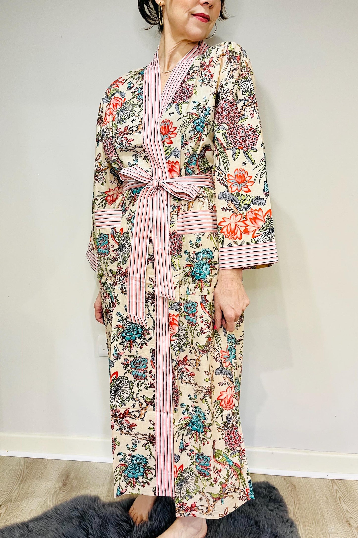 Kimono Robe, Dressing Gown Women, Brides Robe, Womens Dressing Gown, Cotton Dressing Gown, Plus Kimono, Pink Kimono Robe, Plus Size Robe