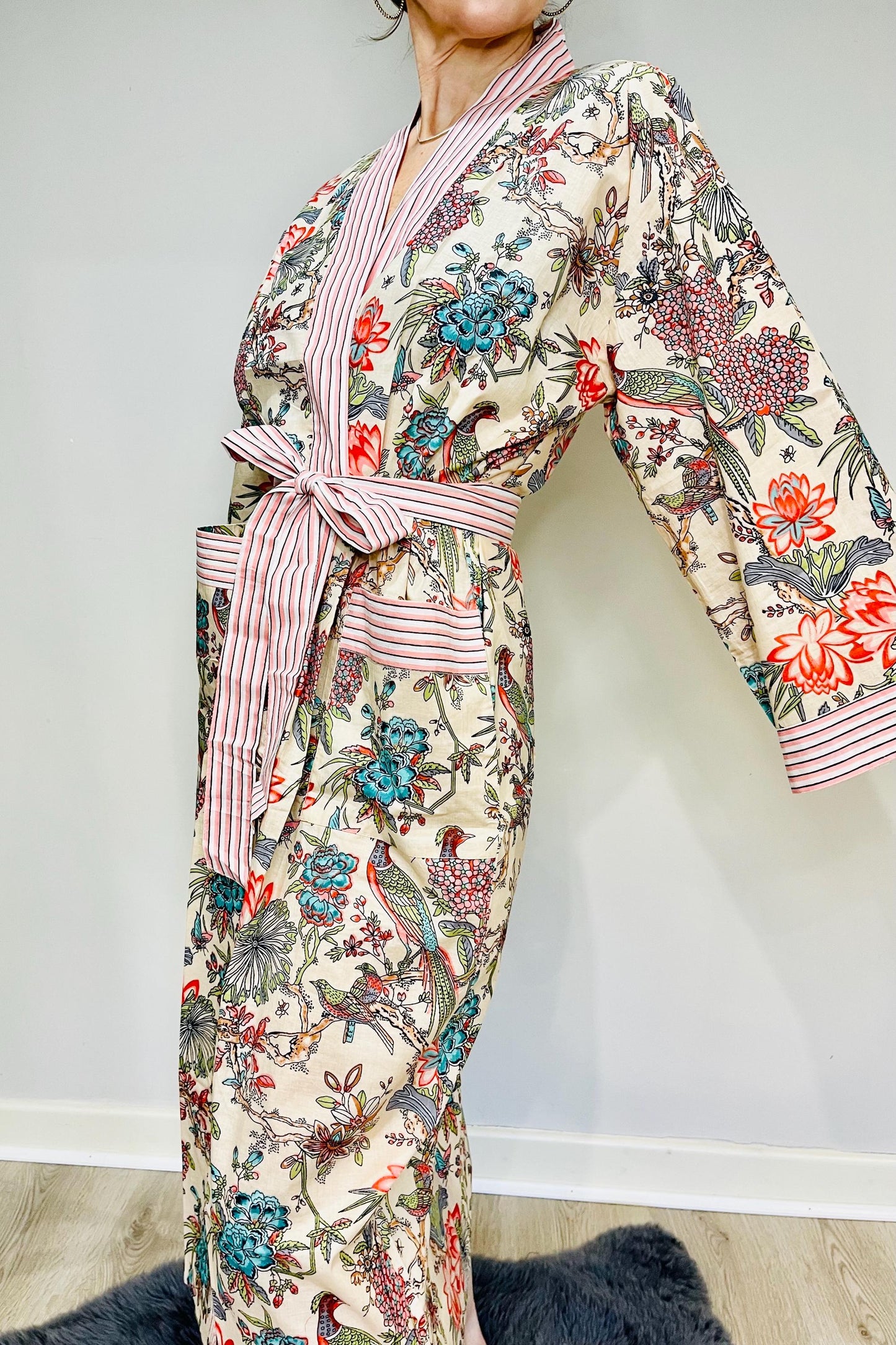 Kimono Robe, Dressing Gown Women, Brides Robe, Womens Dressing Gown, Cotton Dressing Gown, Plus Kimono, Pink Kimono Robe, Plus Size Robe