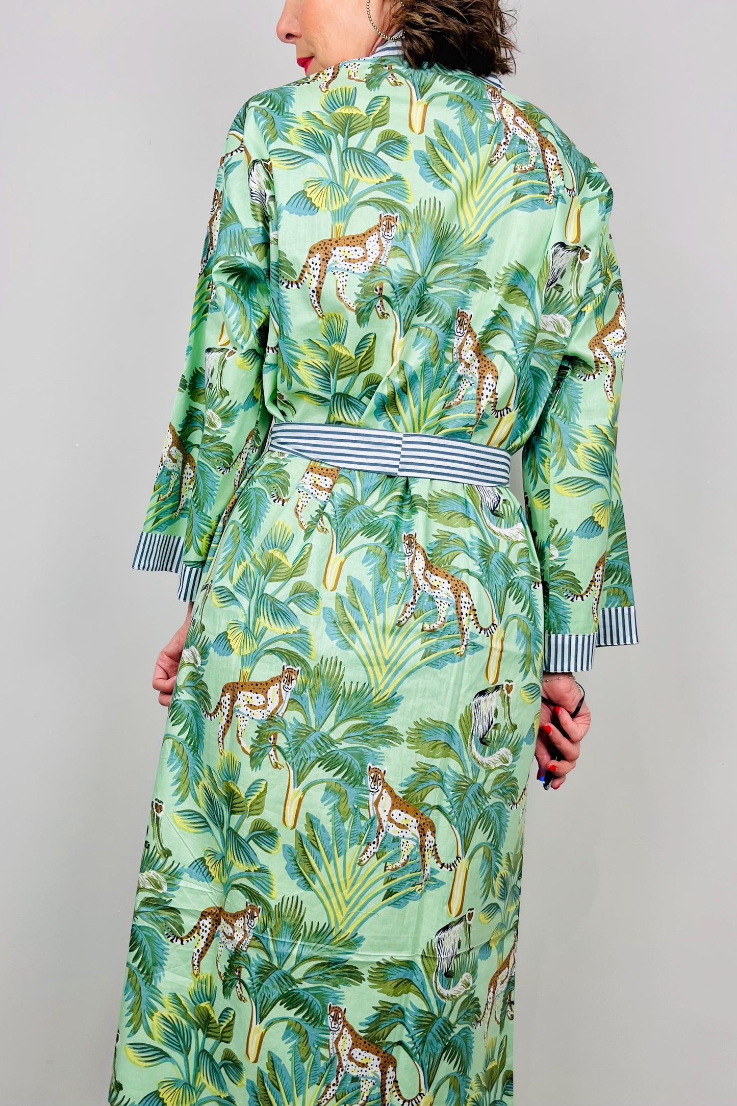 Kimono Robe, Dressing Gown Women, Brides Robe, Womens Dressing Gown, Cotton Dressing Gown, Plus Kimono, Green Kimono Robe, Plus Size Robe