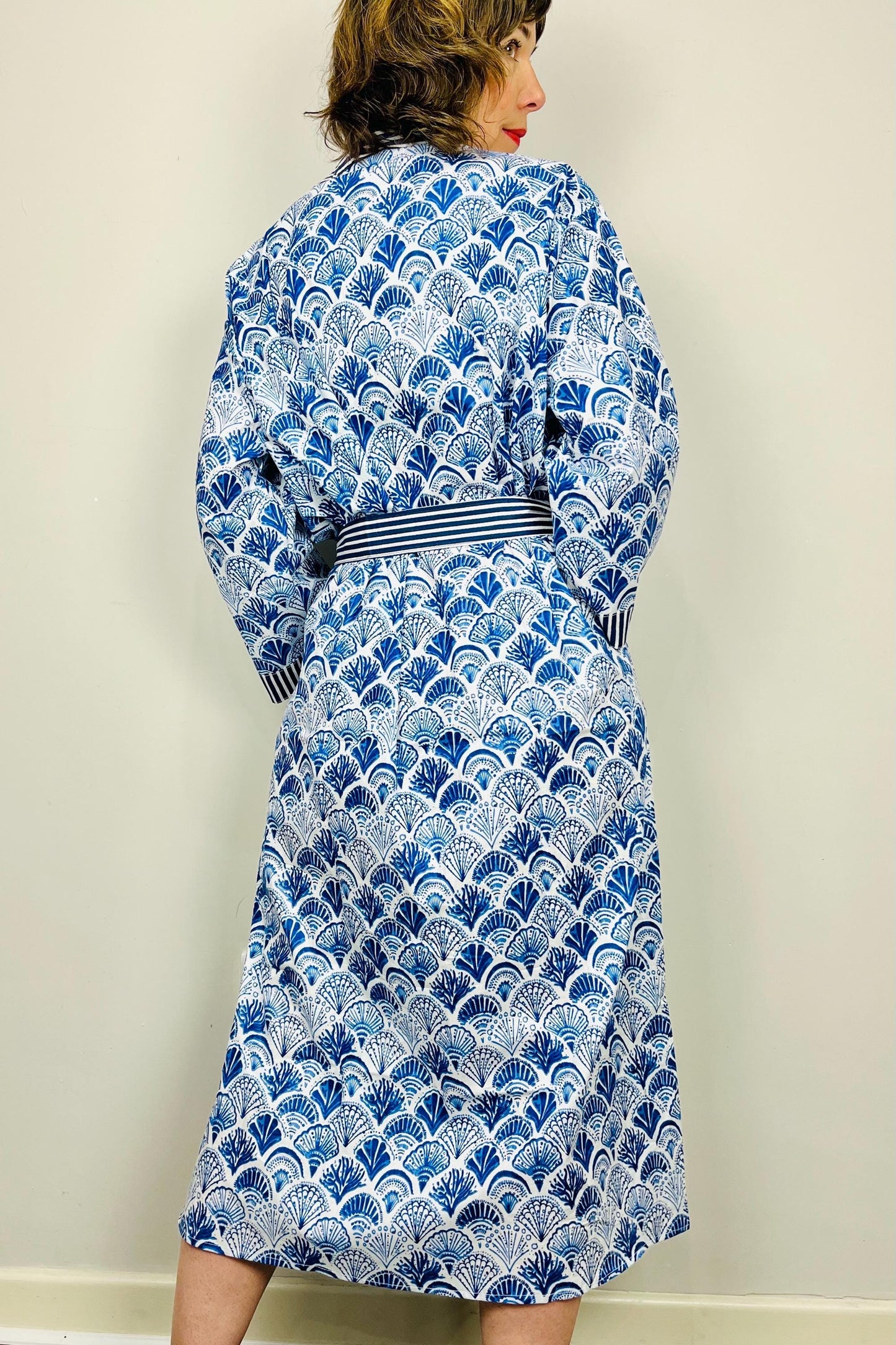 Kimono Robe, Dressing Gown Women, Brides Robe, Womens Dressing Gown, Cotton Dressing Gown, Plus Kimono, Blue Kimono Robe, Plus Size Robe