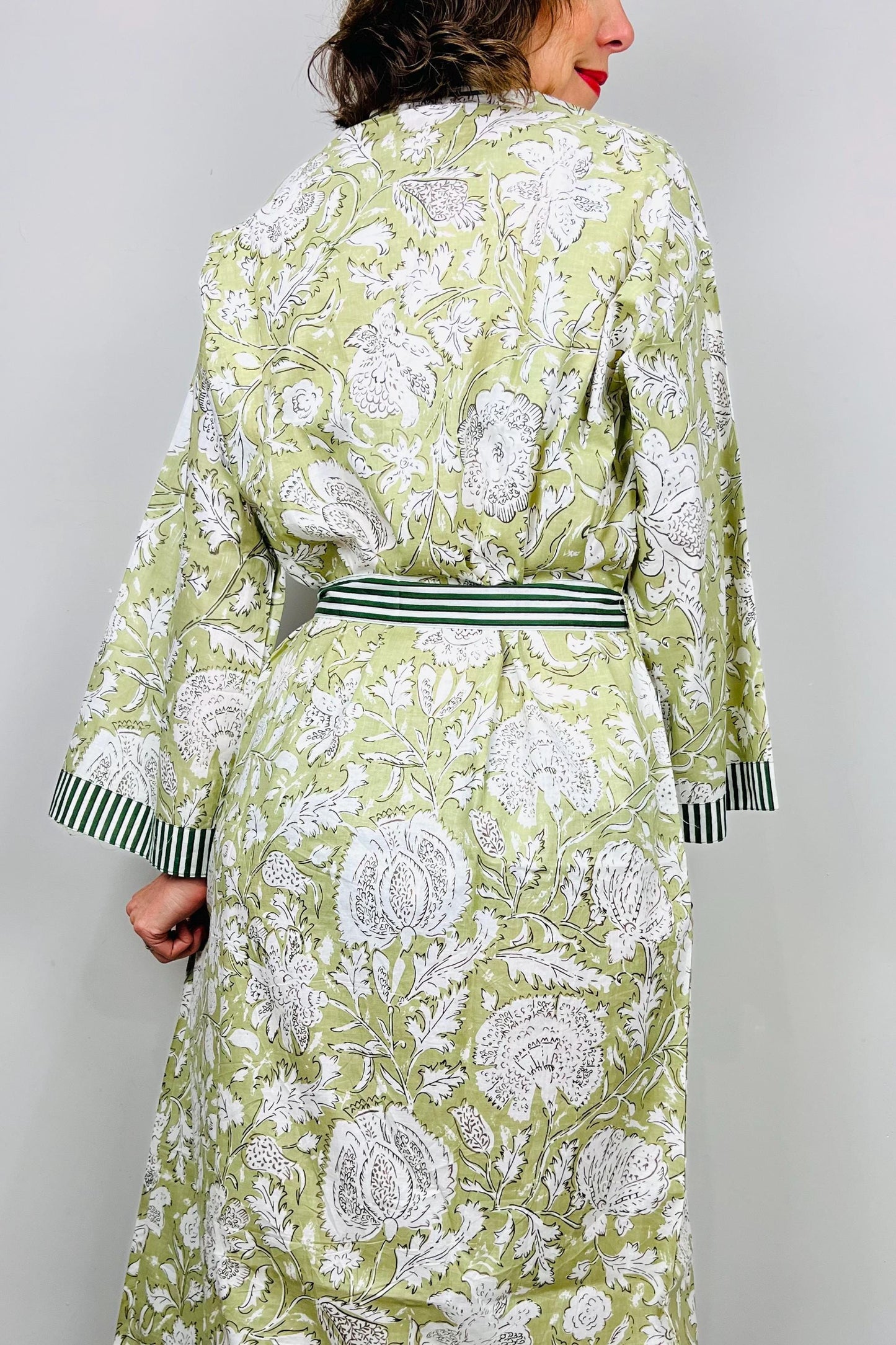 Kimono Robe, Dressing Gown Women, Brides Robe, Womens Dressing Gown, Cotton Dressing Gown, Plus Kimono, Green Kimono Robe, Plus Size Robe