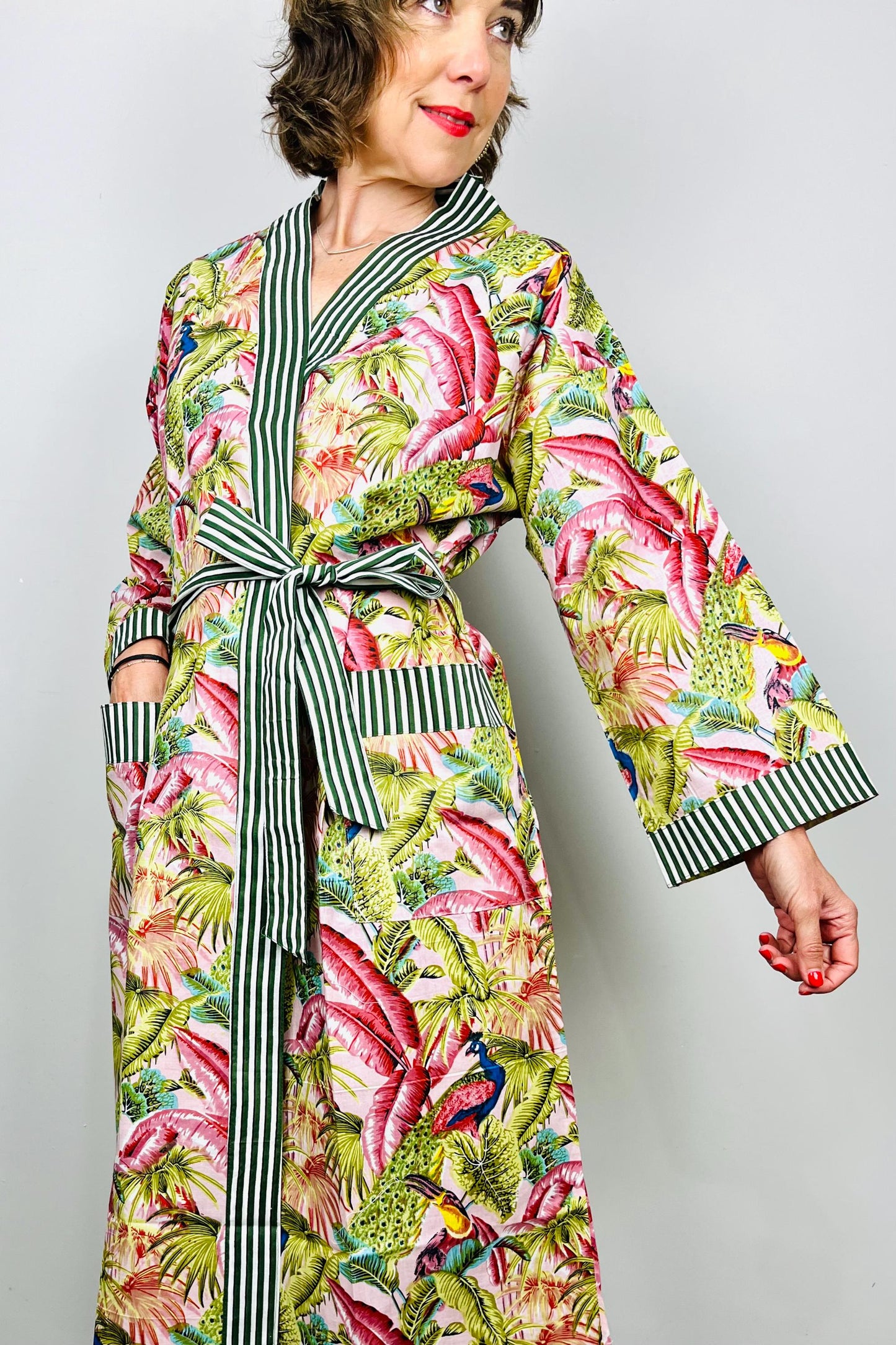 Kimono Robe, Dressing Gown Women, Brides Robe, Womens Dressing Gown, Cotton Dressing Gown, Plus Kimono, Green Kimono Robe, Plus Size Robe