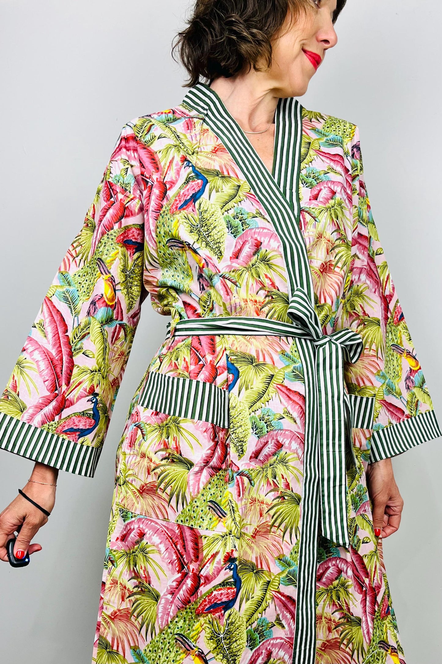 Kimono Robe, Dressing Gown Women, Brides Robe, Womens Dressing Gown, Cotton Dressing Gown, Plus Kimono, Green Kimono Robe, Plus Size Robe