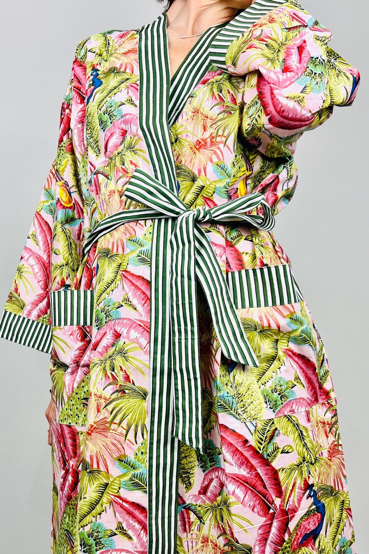Kimono Robe, Dressing Gown Women, Brides Robe, Womens Dressing Gown, Cotton Dressing Gown, Plus Kimono, Green Kimono Robe, Plus Size Robe