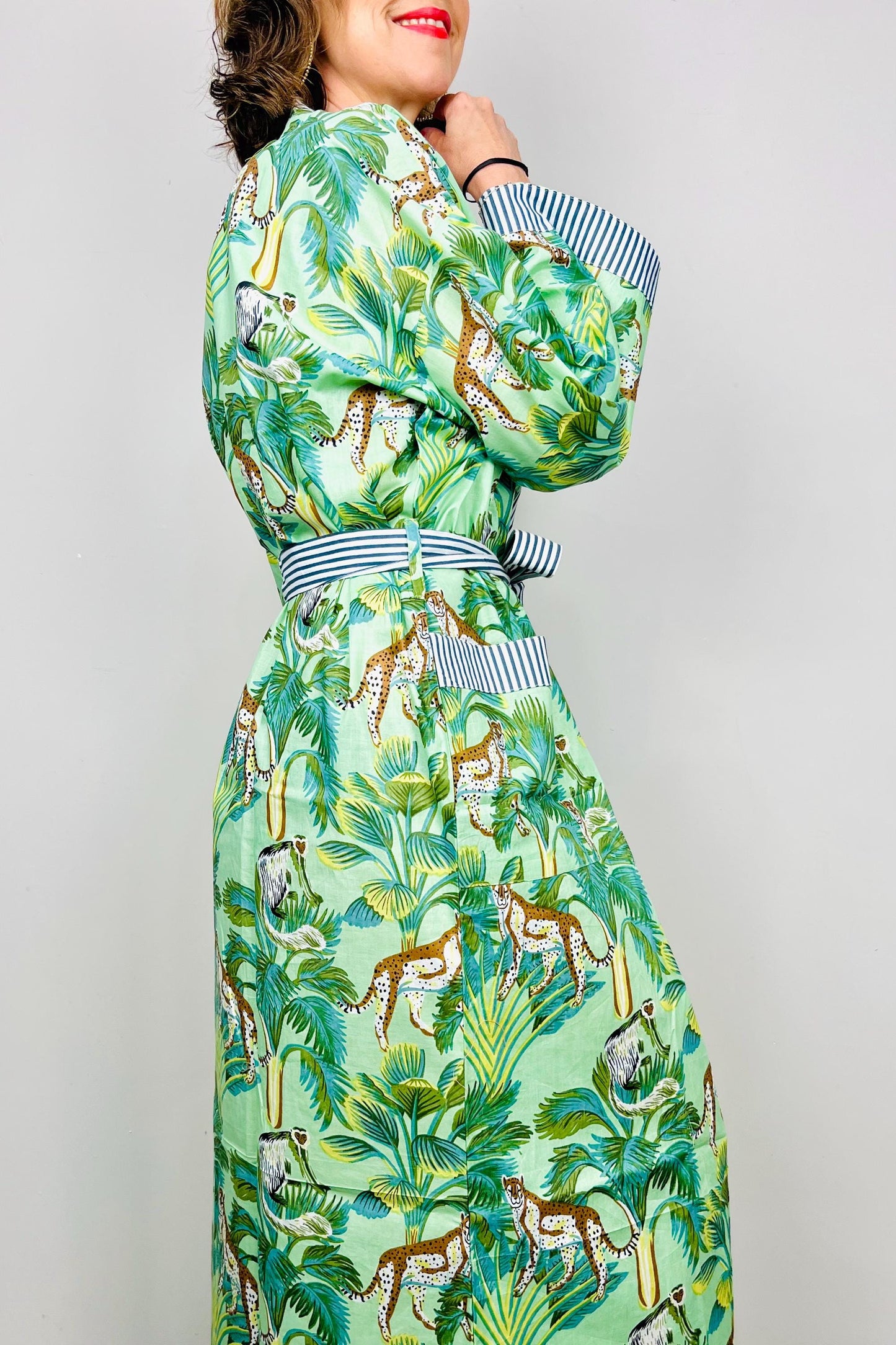 Kimono Robe, Dressing Gown Women, Brides Robe, Womens Dressing Gown, Cotton Dressing Gown, Plus Kimono, Green Kimono Robe, Plus Size Robe