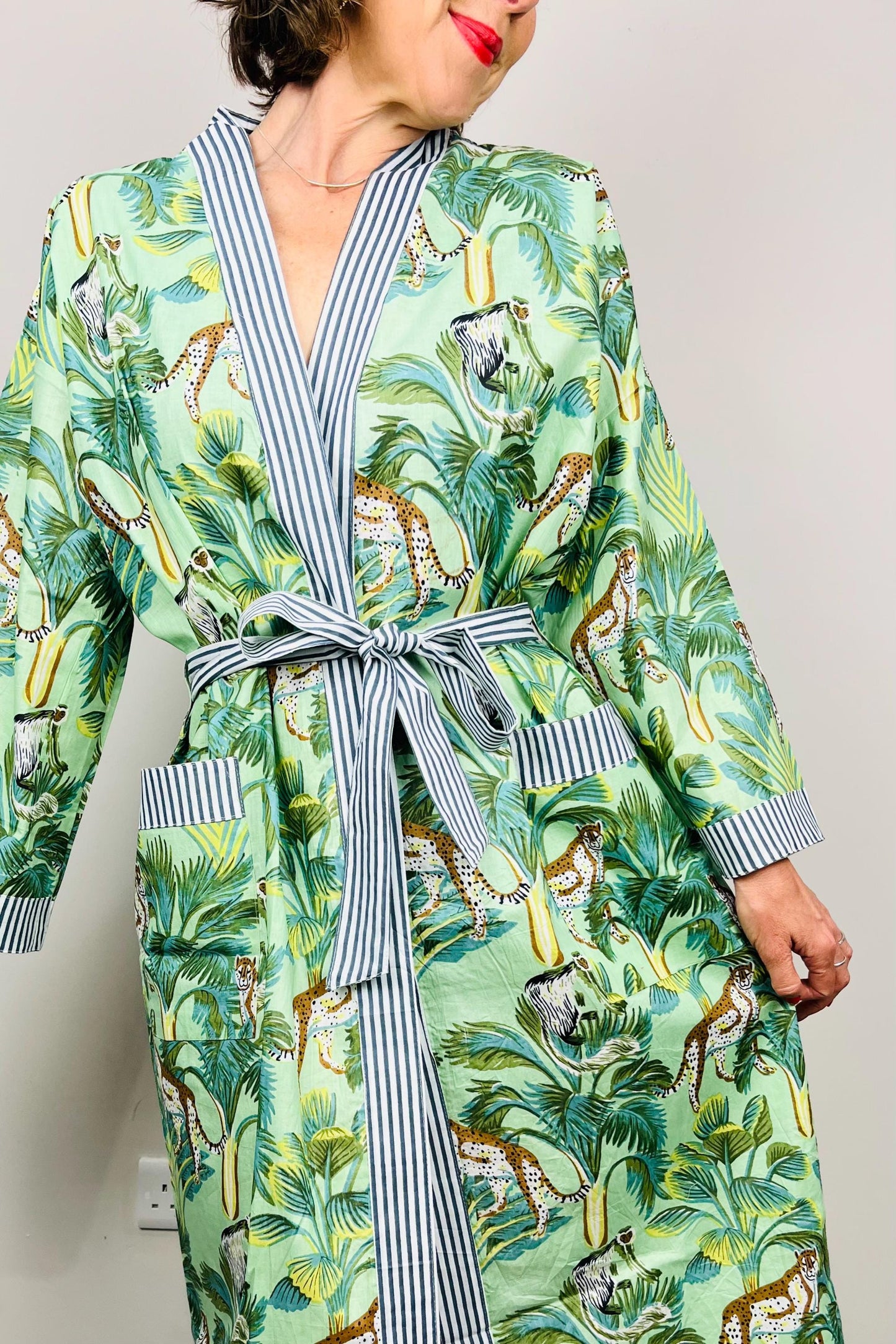 Kimono Robe, Dressing Gown Women, Brides Robe, Womens Dressing Gown, Cotton Dressing Gown, Plus Kimono, Green Kimono Robe, Plus Size Robe