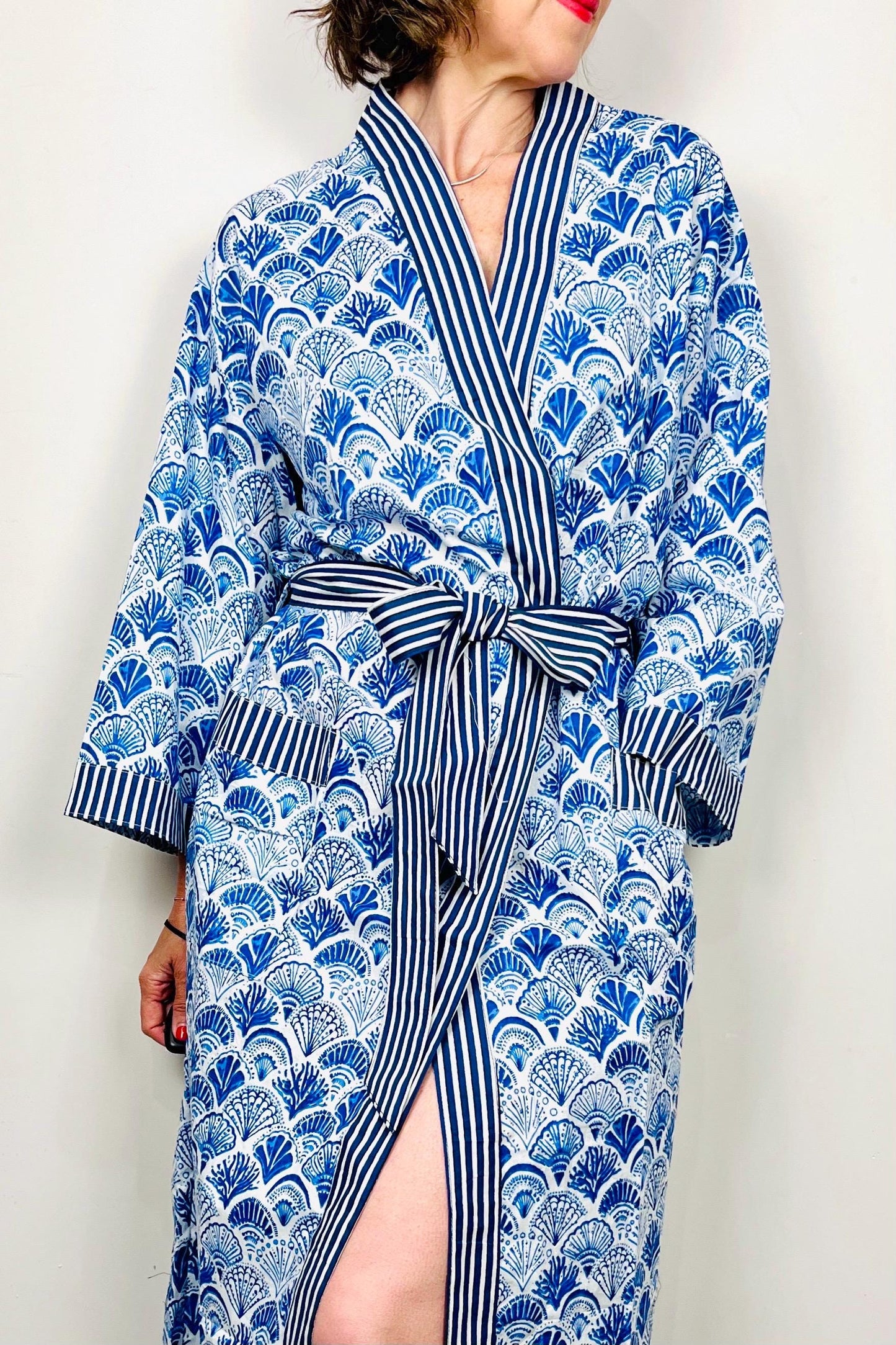 Kimono Robe, Dressing Gown Women, Brides Robe, Womens Dressing Gown, Cotton Dressing Gown, Plus Kimono, Blue Kimono Robe, Plus Size Robe