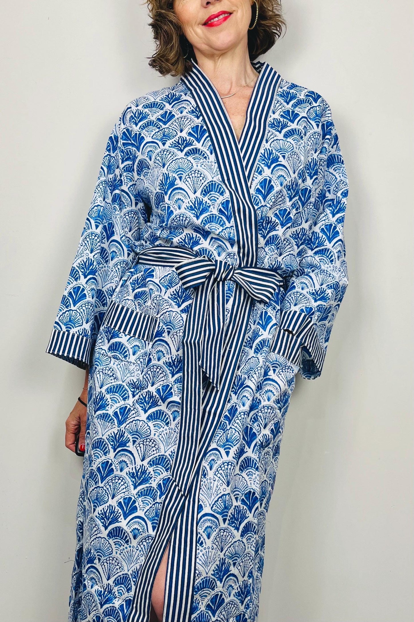 Kimono Robe, Dressing Gown Women, Brides Robe, Womens Dressing Gown, Cotton Dressing Gown, Plus Kimono, Blue Kimono Robe, Plus Size Robe