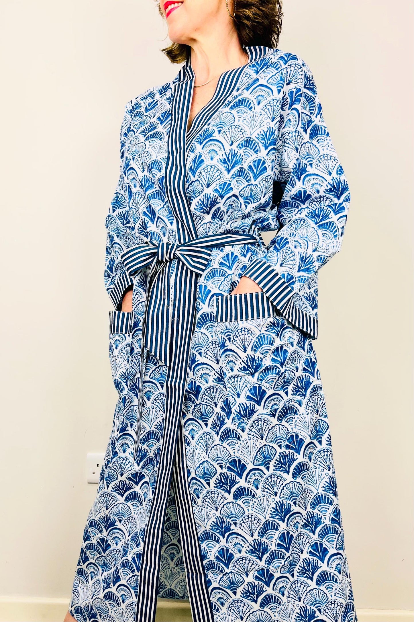 Kimono Robe, Dressing Gown Women, Brides Robe, Womens Dressing Gown, Cotton Dressing Gown, Plus Kimono, Blue Kimono Robe, Plus Size Robe
