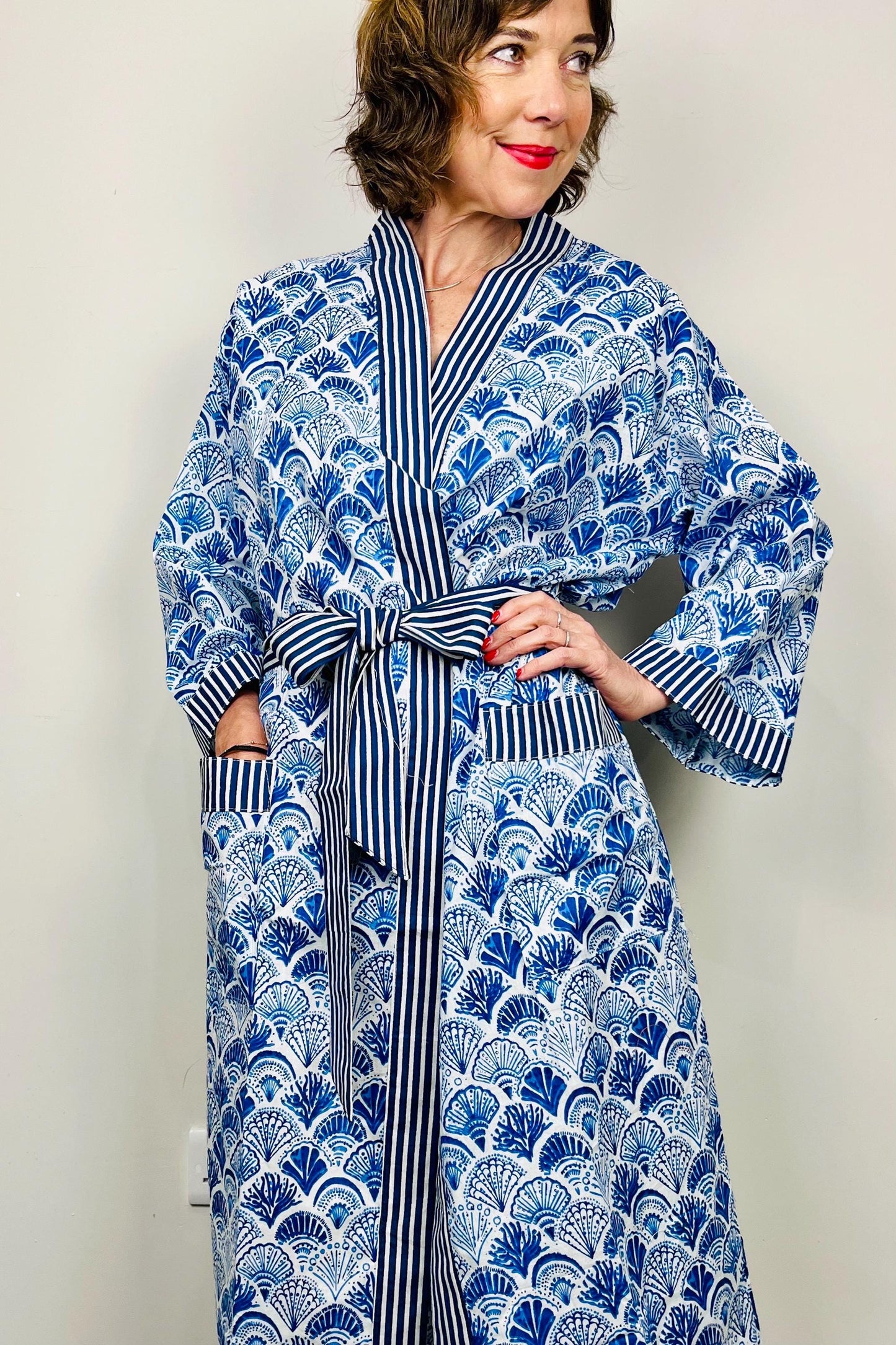 Kimono Robe, Dressing Gown Women, Brides Robe, Womens Dressing Gown, Cotton Dressing Gown, Plus Kimono, Blue Kimono Robe, Plus Size Robe