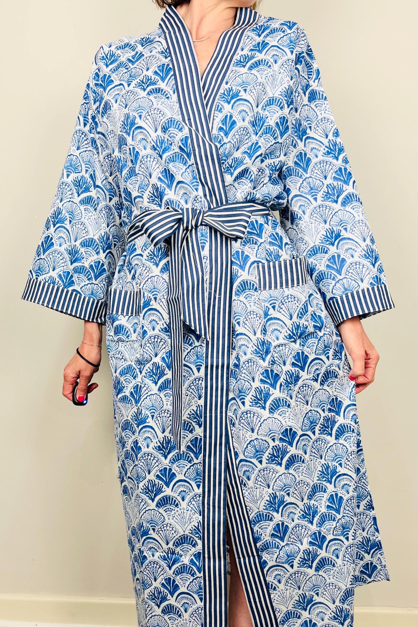 Kimono Robe, Dressing Gown Women, Brides Robe, Womens Dressing Gown, Cotton Dressing Gown, Plus Kimono, Blue Kimono Robe, Plus Size Robe