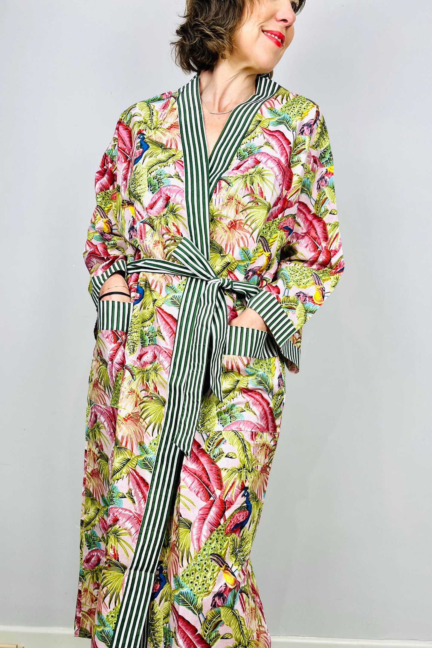 Kimono Robe, Dressing Gown Women, Brides Robe, Womens Dressing Gown, Cotton Dressing Gown, Plus Kimono, Green Kimono Robe, Plus Size Robe