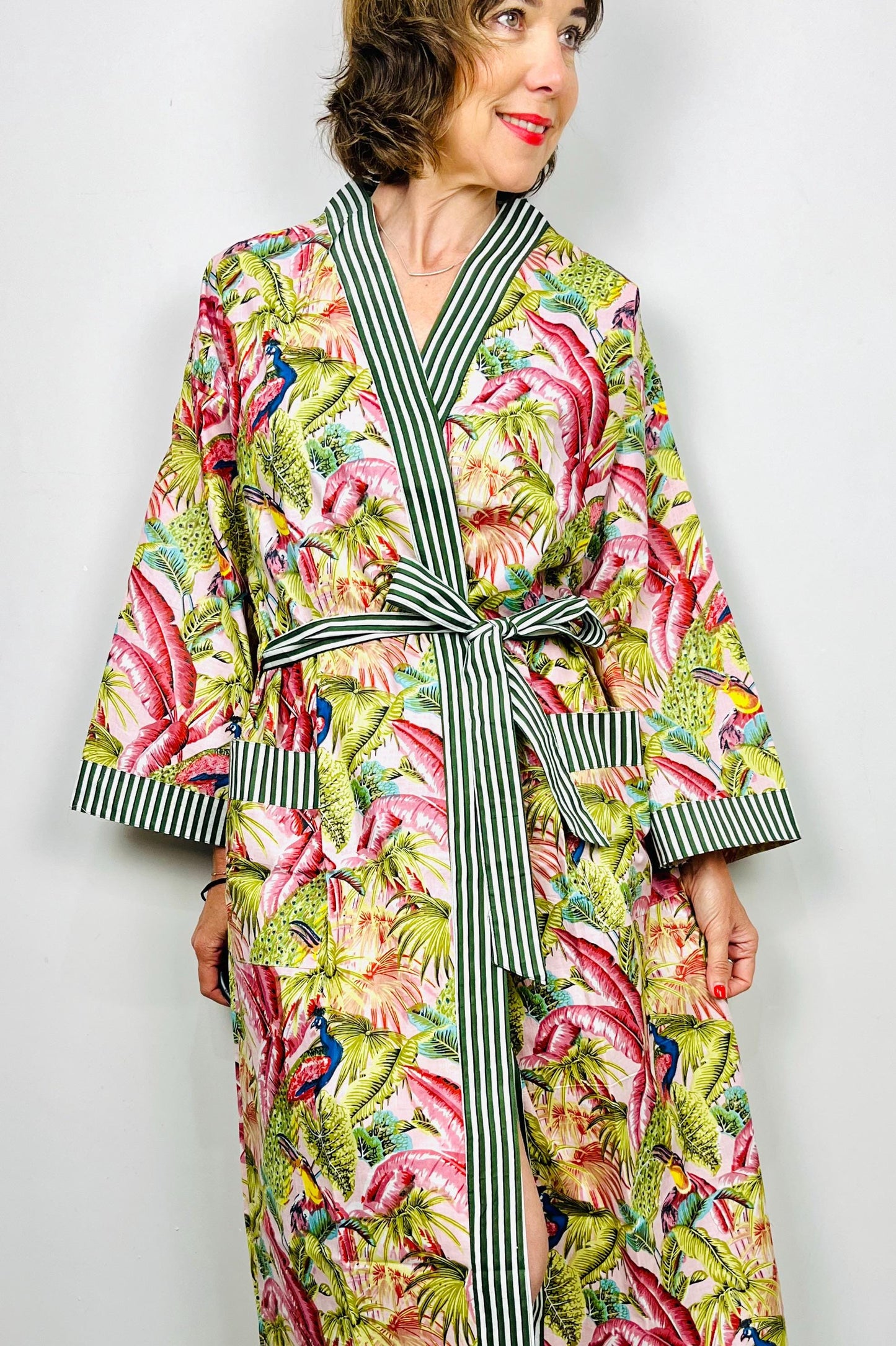 Kimono Robe, Dressing Gown Women, Brides Robe, Womens Dressing Gown, Cotton Dressing Gown, Plus Kimono, Green Kimono Robe, Plus Size Robe