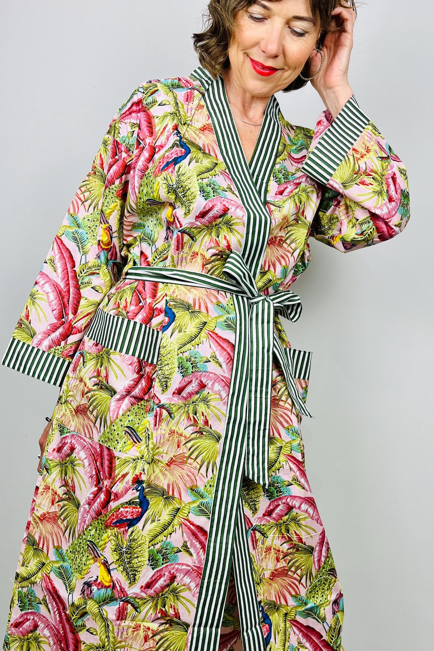 Kimono Robe, Dressing Gown Women, Brides Robe, Womens Dressing Gown, Cotton Dressing Gown, Plus Kimono, Green Kimono Robe, Plus Size Robe