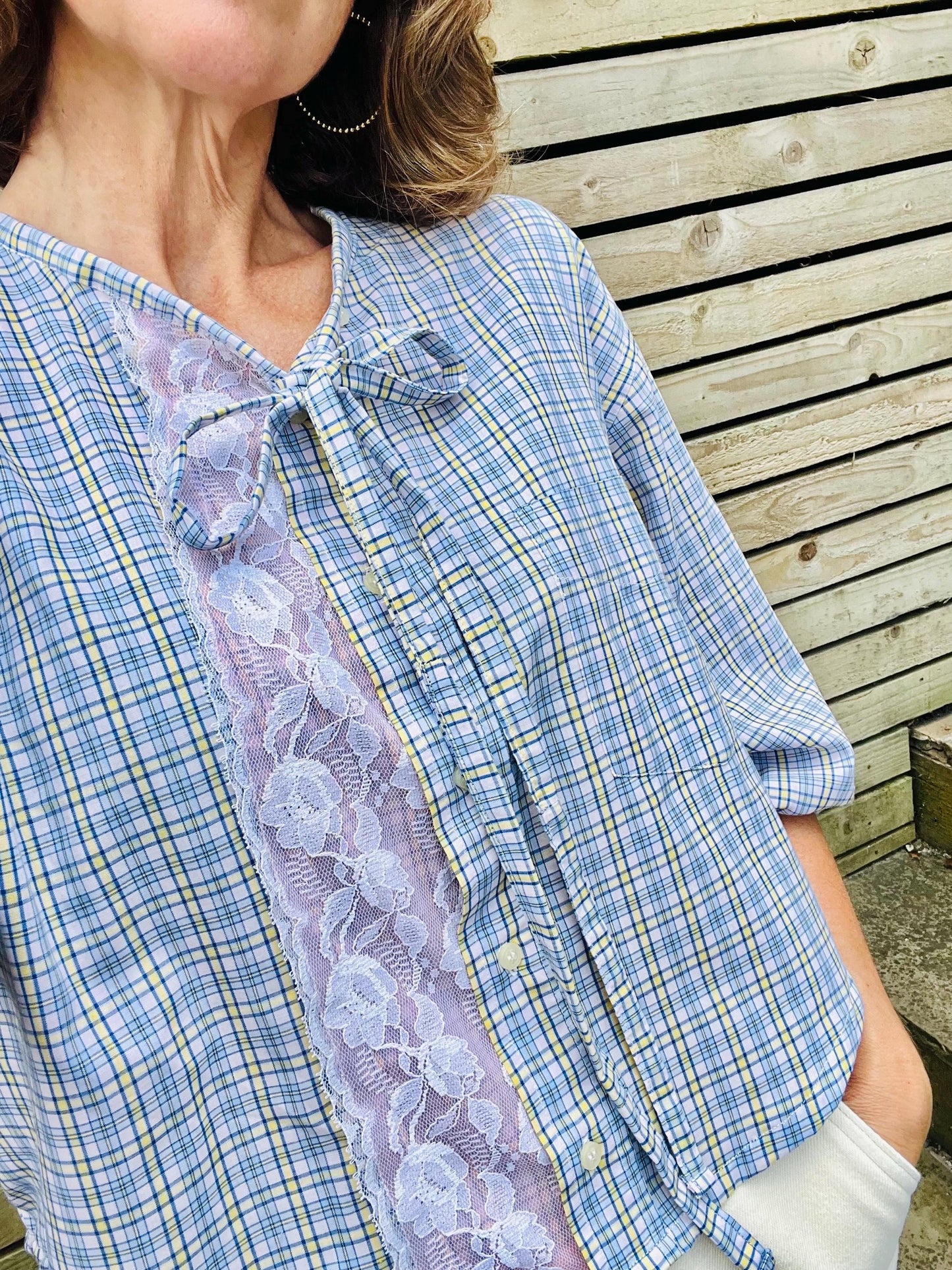 Vintage Handmade Upcycled Top, Womens Reworked Vintage Shirt, Upcyled Womens Clothing, Reworked Vintage Designer Shirts,