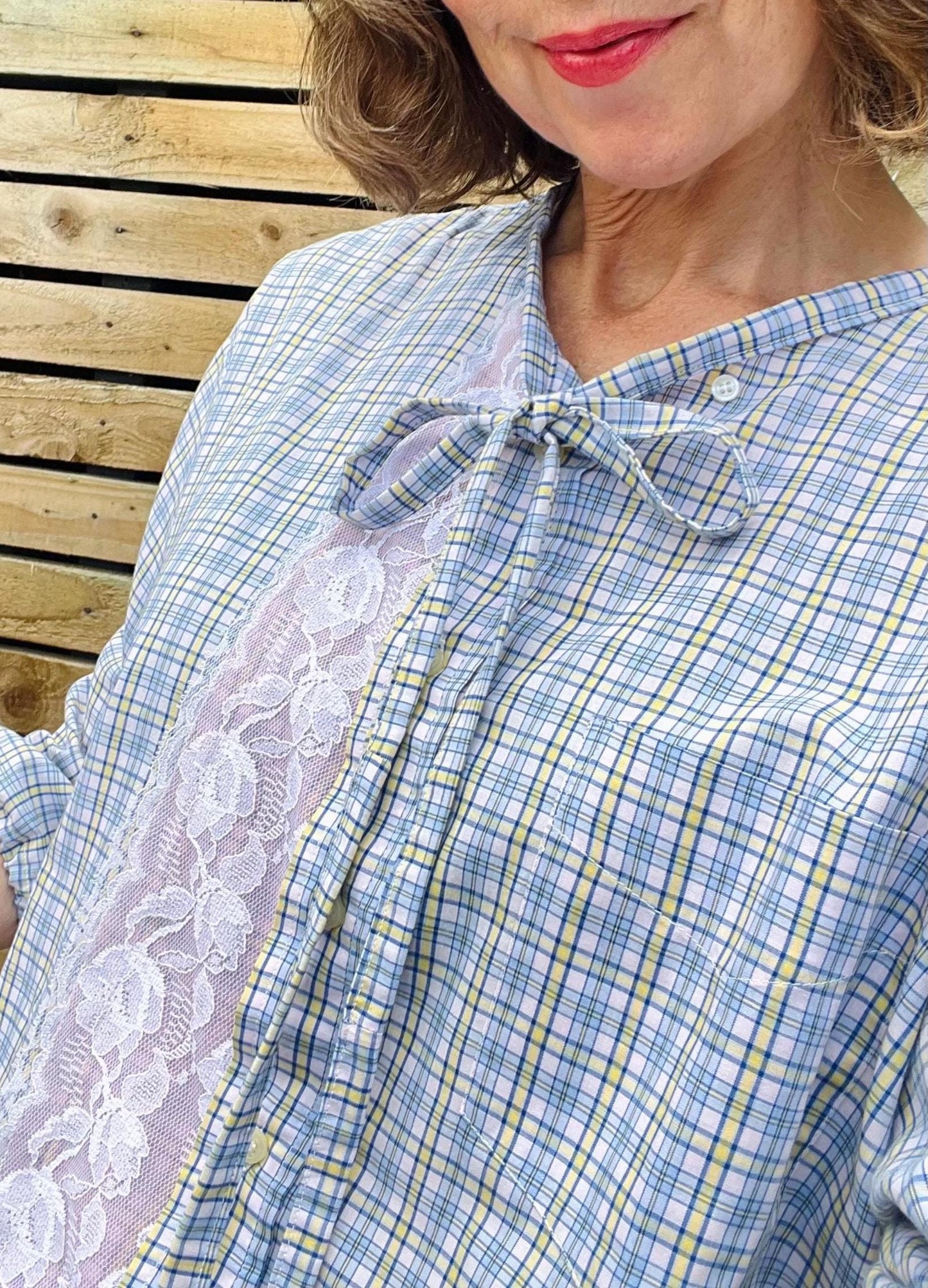 Vintage Handmade Upcycled Top, Womens Reworked Vintage Shirt, Upcyled Womens Clothing, Reworked Vintage Designer Shirts,