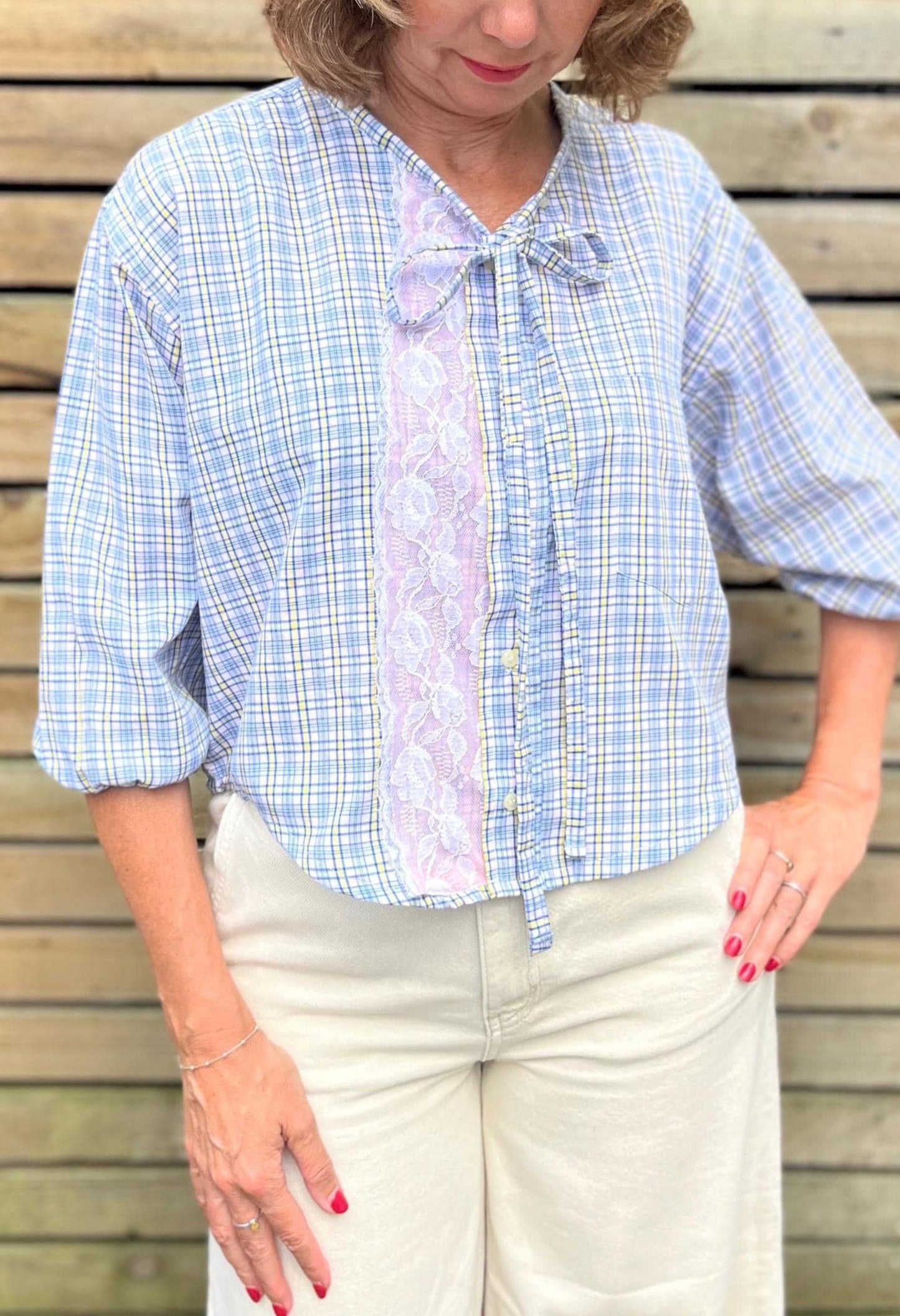 Vintage Handmade Upcycled Top, Womens Reworked Vintage Shirt, Upcyled Womens Clothing, Reworked Vintage Designer Shirts,