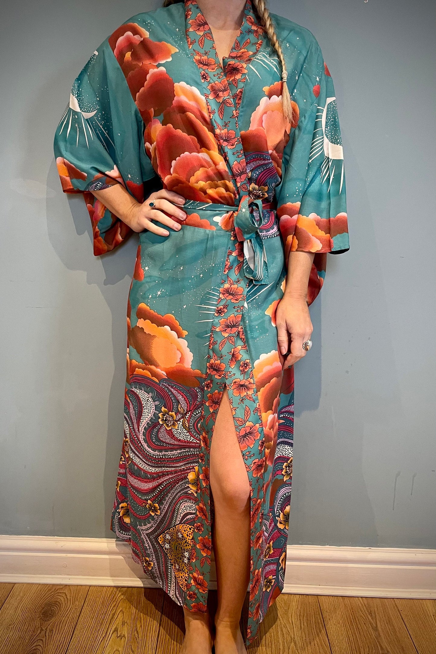 Kimono Robe, Dressing Gown, Beach Cover Up, Loungewear, Boho Robe, Womens Dress image 2