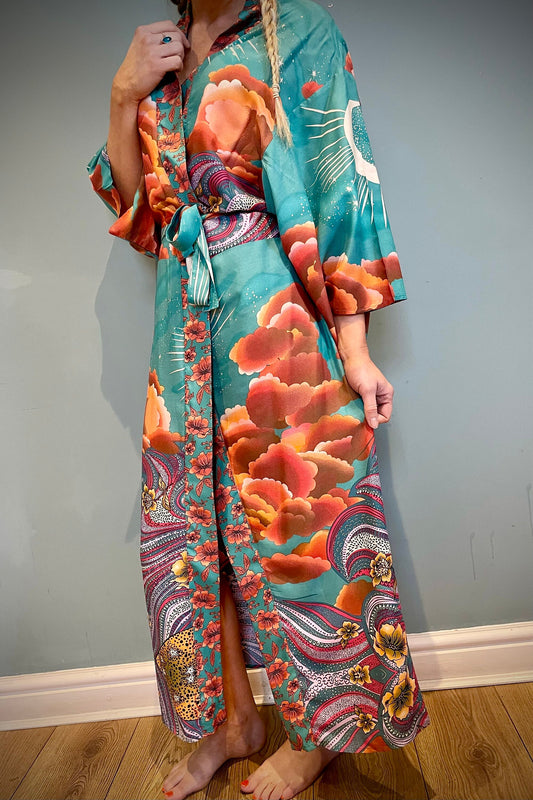Kimono Robe, Dressing Gown, Beach Cover Up, Loungewear, Boho Robe, Womens Dress image 0