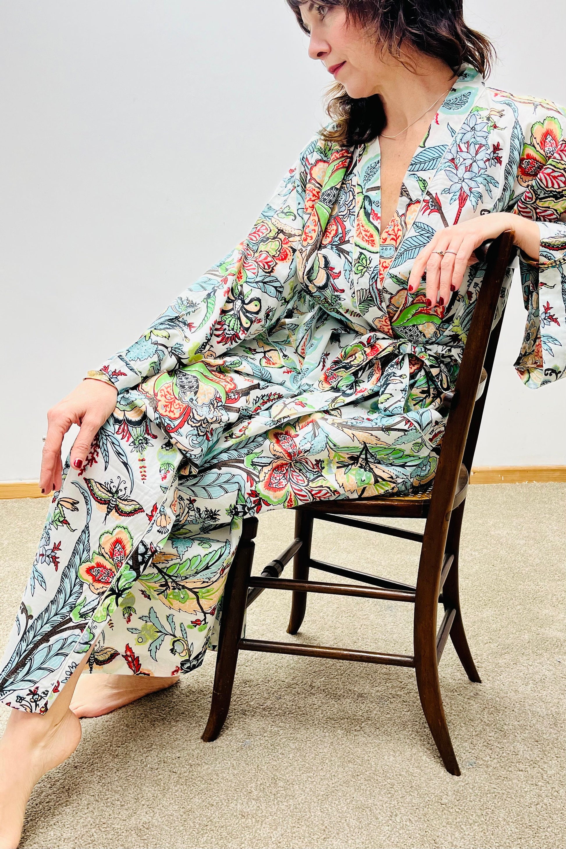 Kimono Robe, Dressing Gown Women, Brides Robe, Womens Dressing Gown, Cotton Dressing Gown, Plus Kimono, Blue Kimono Robe, Plus Size Robe