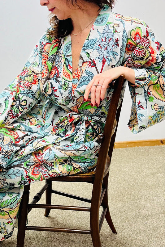 Kimono Robe, Dressing Gown Women, Brides Robe, Womens Dressing Gown, Cotton Dressing Gown, Plus Kimono, Blue Kimono Robe, Plus Size Robe