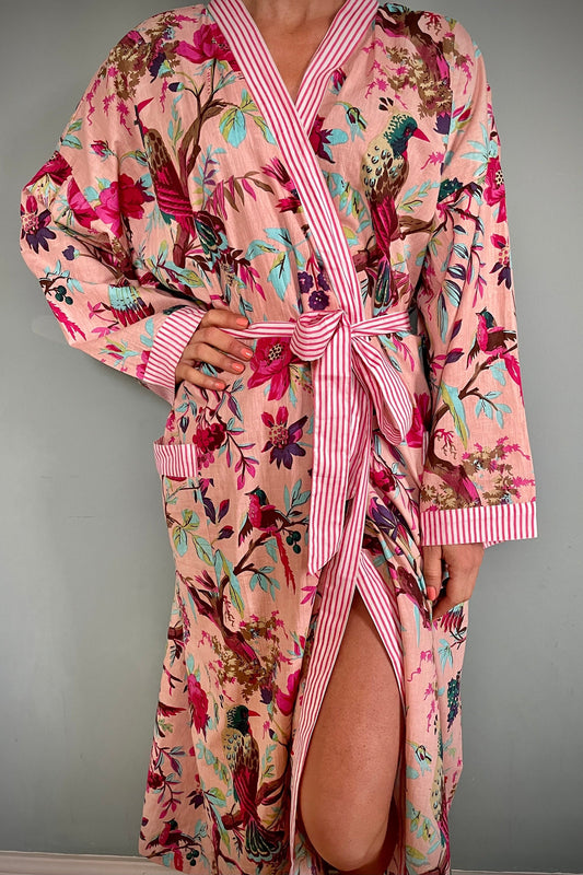 Kimono Robe, Dressing Gown Women, Brides Robe, Womens Dressing Gown, Cotton Dressing Gown, Plus Kimono, Pink Kimono Robe, Plus Size Robe