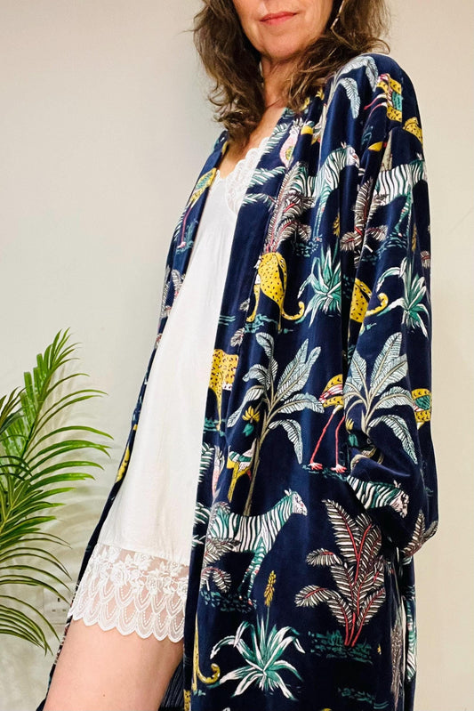 Velvet Kimono Robe, Velvet Dressing Gown for Her, Velvet Lined Dressing Gown, Womens Velvet Robe, Womens Velvet Kimono, Handmade Velvet Robe