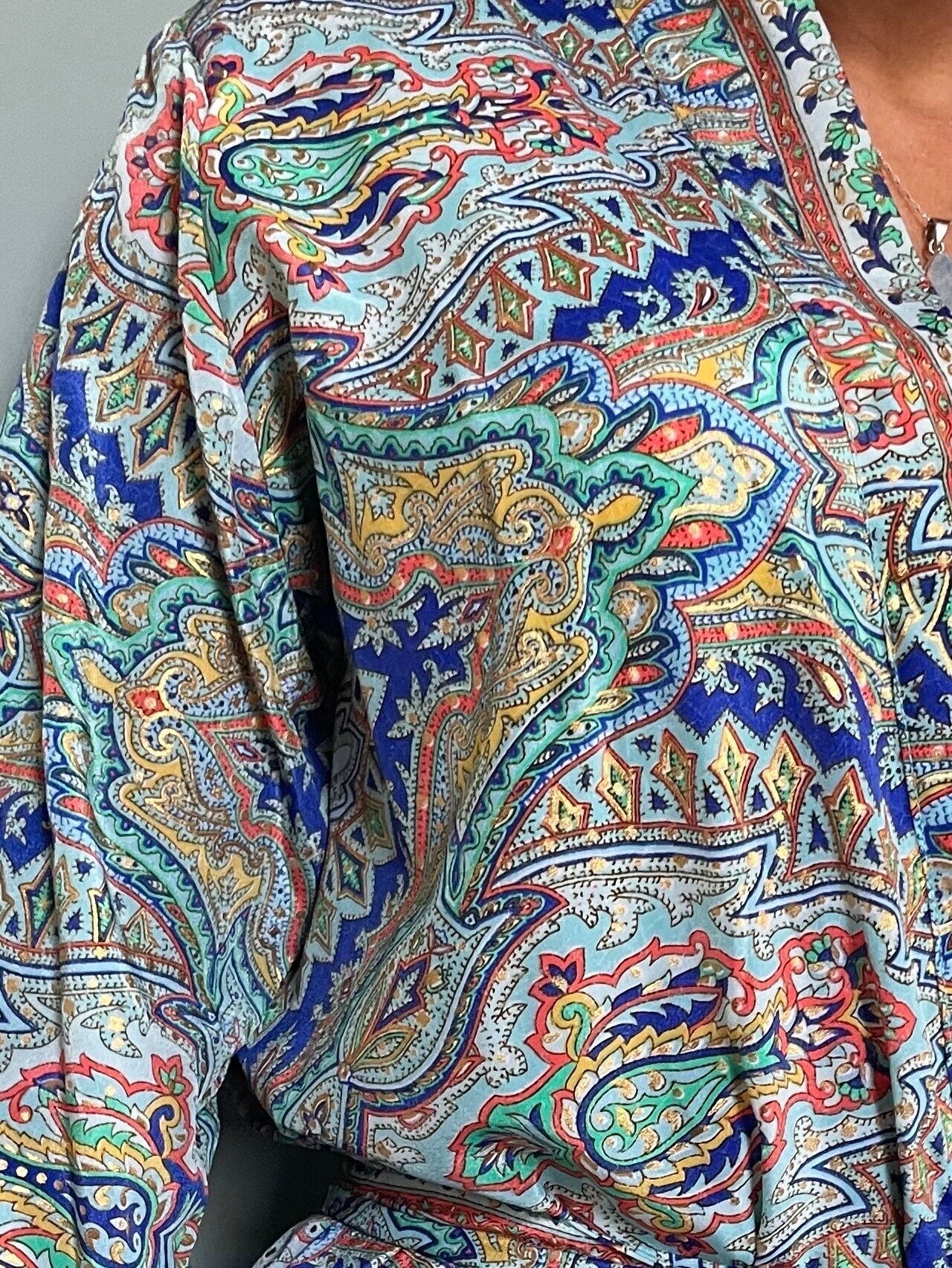 Kimono Robe, Silk Dressing Gown, Silk Robe, Bridesmaid Robe, Womens Dressing Gown, Dressing Gown, Summer Robe, Blue Shimmer