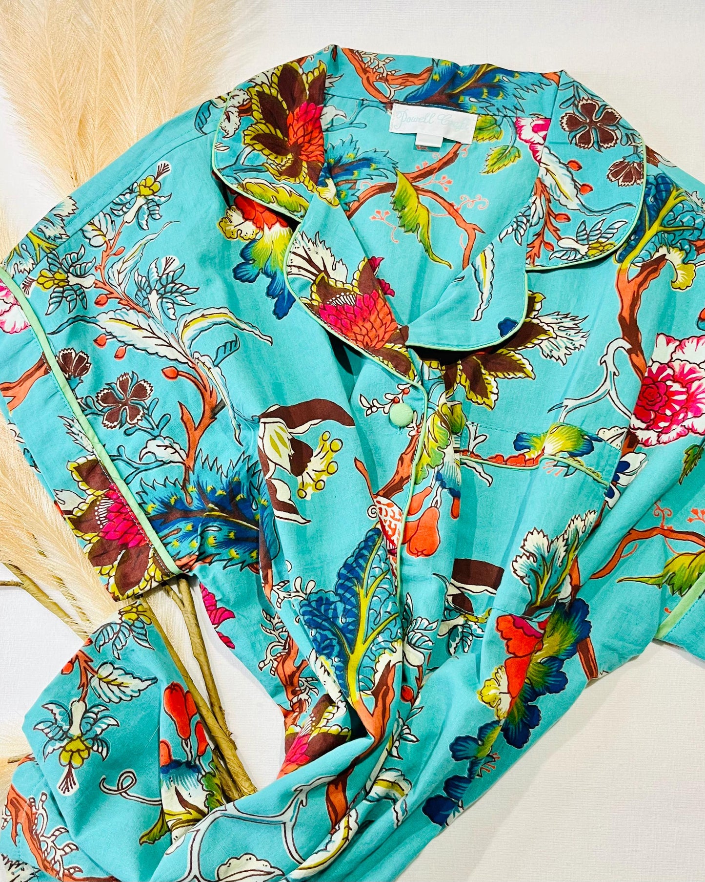 Womens Pyjamas, Cotton Pyjama Set, Short Pyjama Set, Green Pyjamas for Her, Ladies Nightwear, Pyjama Set for Her, Cotton Pyjamas, Pyjamas