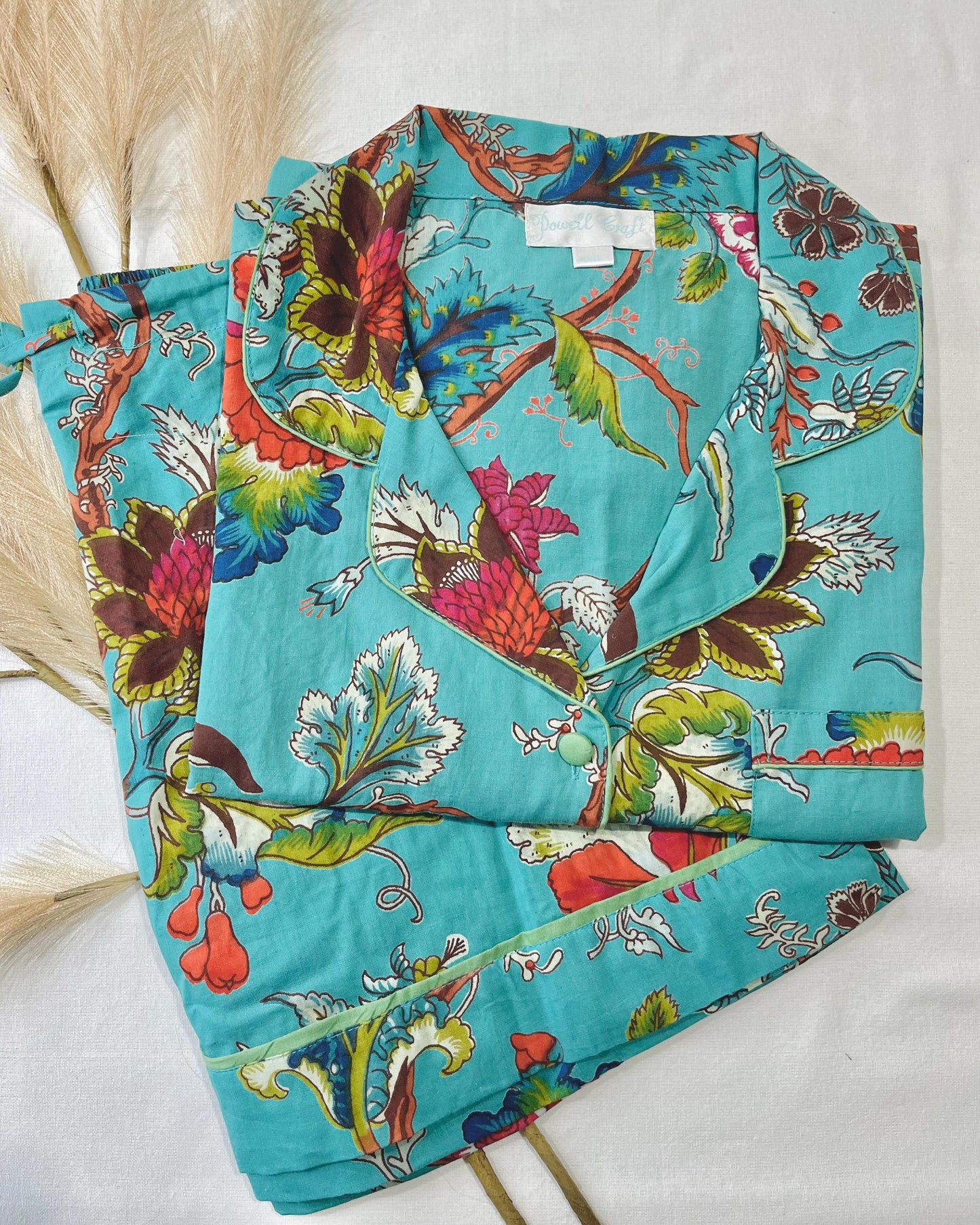 Womens Pyjamas, Cotton Pyjama Set, Short Pyjama Set, Green Pyjamas for Her, Ladies Nightwear, Pyjama Set for Her, Cotton Pyjamas, Pyjamas