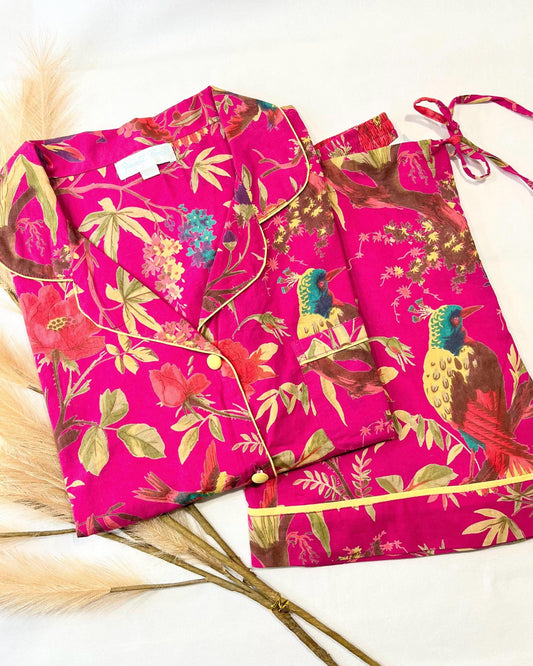 Womens Pyjamas, Cotton Pyjama Set, Short Pyjama Set, Pink Pyjamas for Her, Ladies Nightwear, Pyjama Set for Her, Cotton Pyjamas, Pyjamas