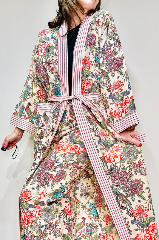 Robe & Pyjama Set , Dressing Gown Women, Brides Robe, Womens Dressing Gown, Cotton Dressing Gown, Plus Kimono, Pink Kimono Robe,