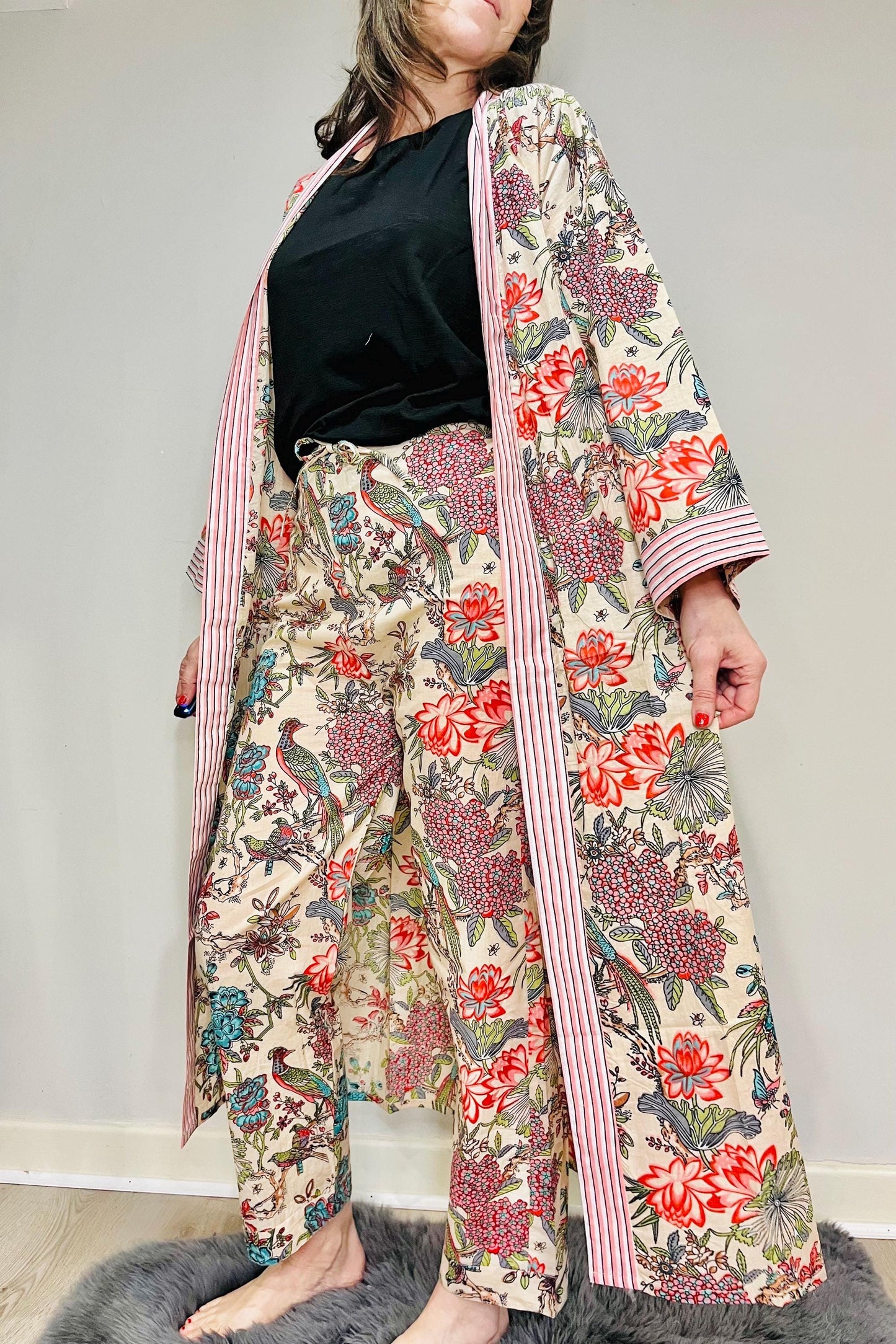 Indian Cotton Kimono Robe