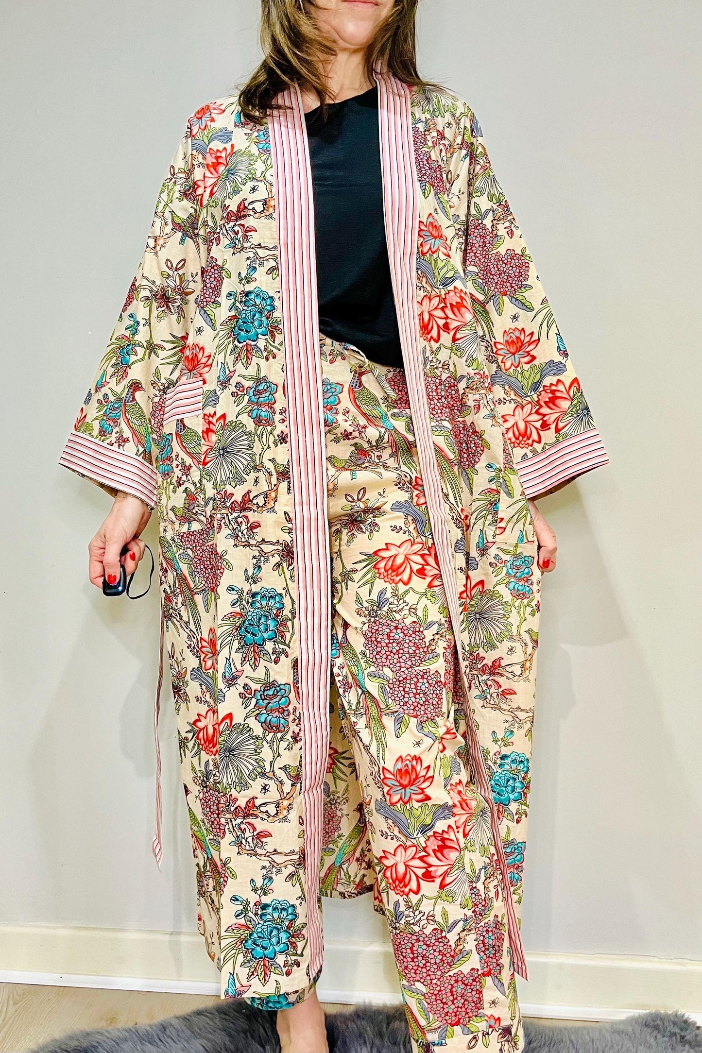 Indian Cotton Kimono Robe