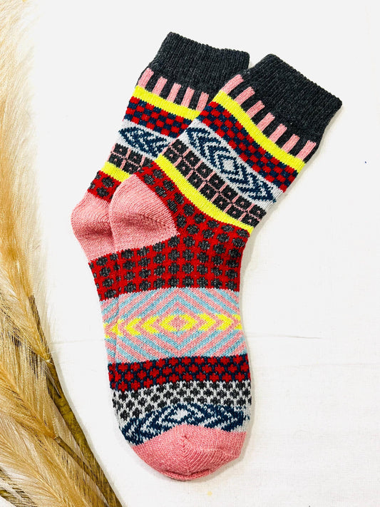 Wool Socks for Her, Walking Socks, Funny Socks for her, Warm Woolen Socks for Women, Nordic Socks for her, Womens Walking Socks,