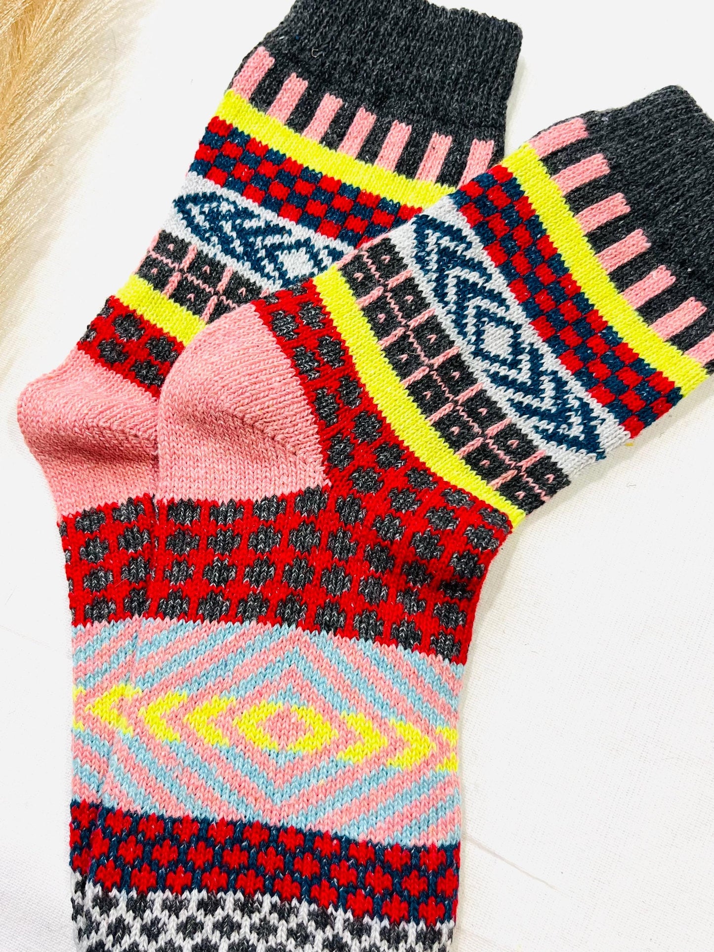Wool Socks for Her, Walking Socks, Funny Socks for her, Warm Woolen Socks for Women, Nordic Socks for her, Womens Walking Socks,