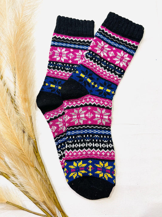 Wool Socks for Her, Walking Socks, Funny Socks for her, Warm Woolen Socks for Women, Nordic Socks for her, Womens Walking Socks,