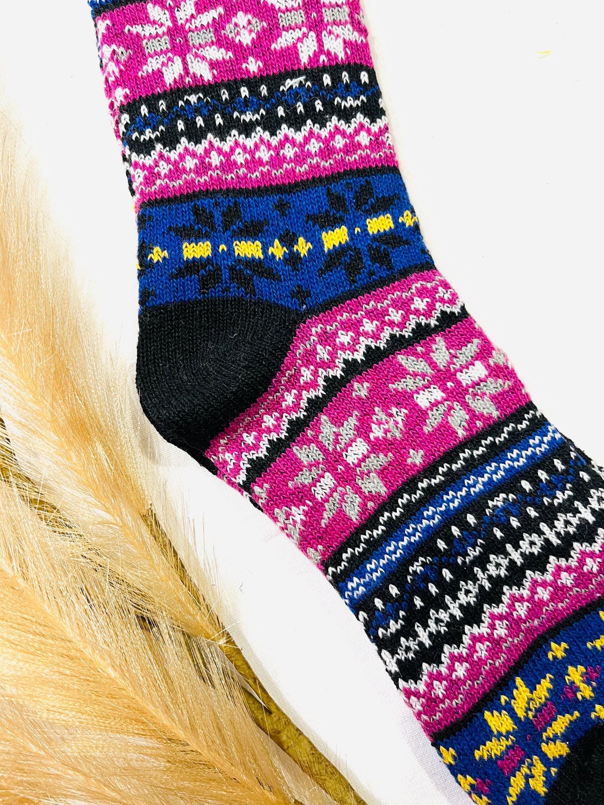Wool Socks for Her, Walking Socks, Funny Socks for her, Warm Woolen Socks for Women, Nordic Socks for her, Womens Walking Socks,