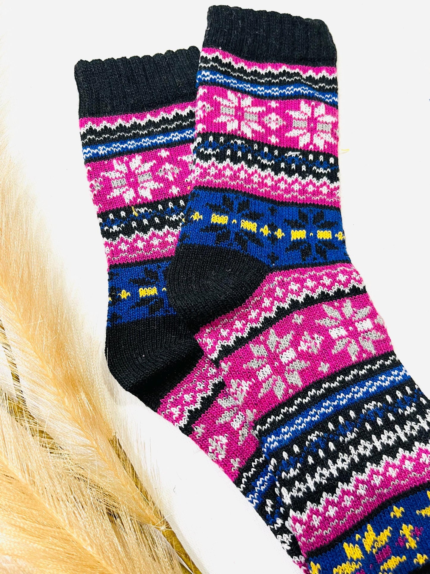 Wool Socks for Her, Walking Socks, Funny Socks for her, Warm Woolen Socks for Women, Nordic Socks for her, Womens Walking Socks,