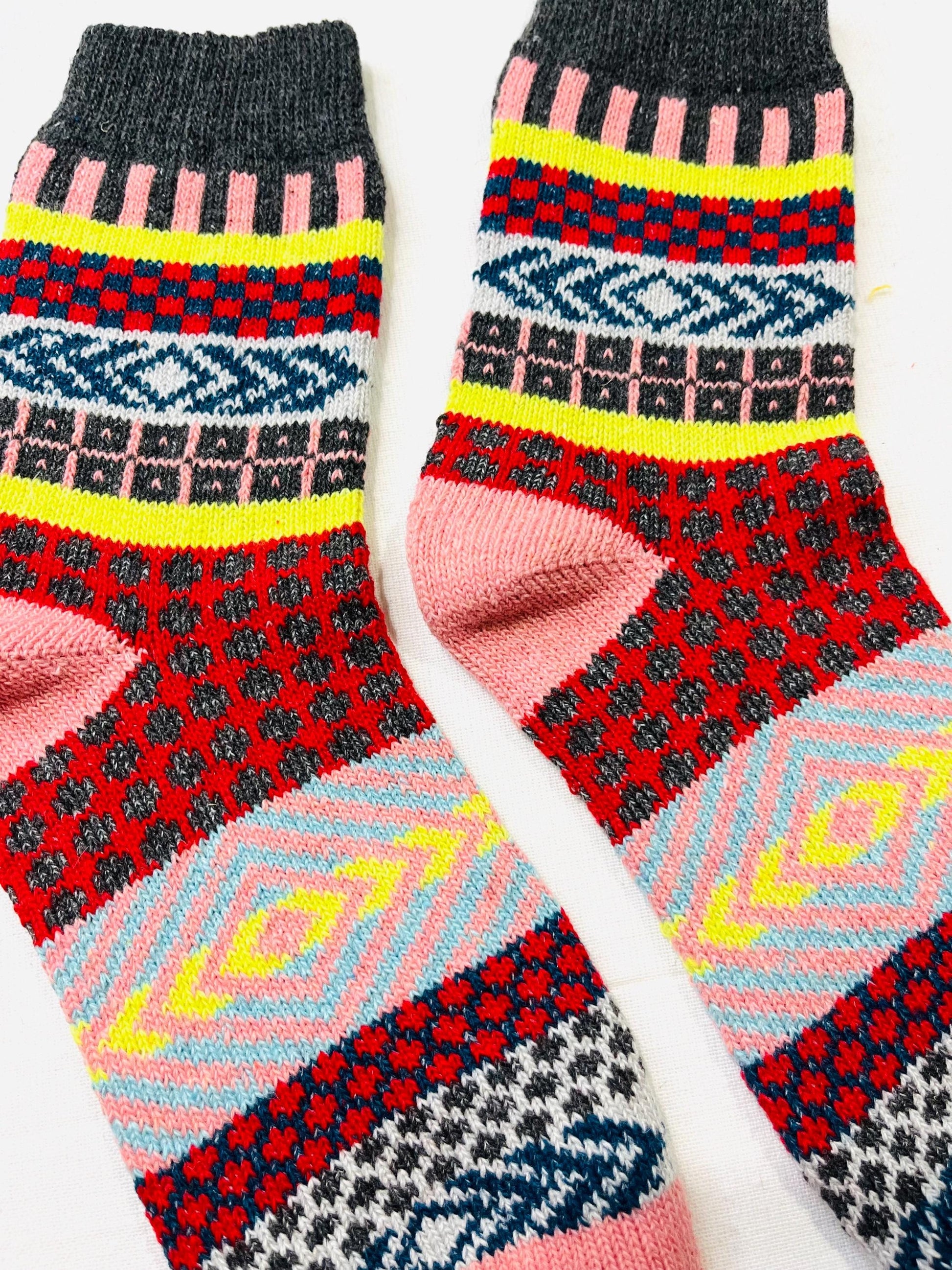 Wool Socks for Her, Walking Socks, Funny Socks for her, Warm Woolen Socks for Women, Nordic Socks for her, Womens Walking Socks,
