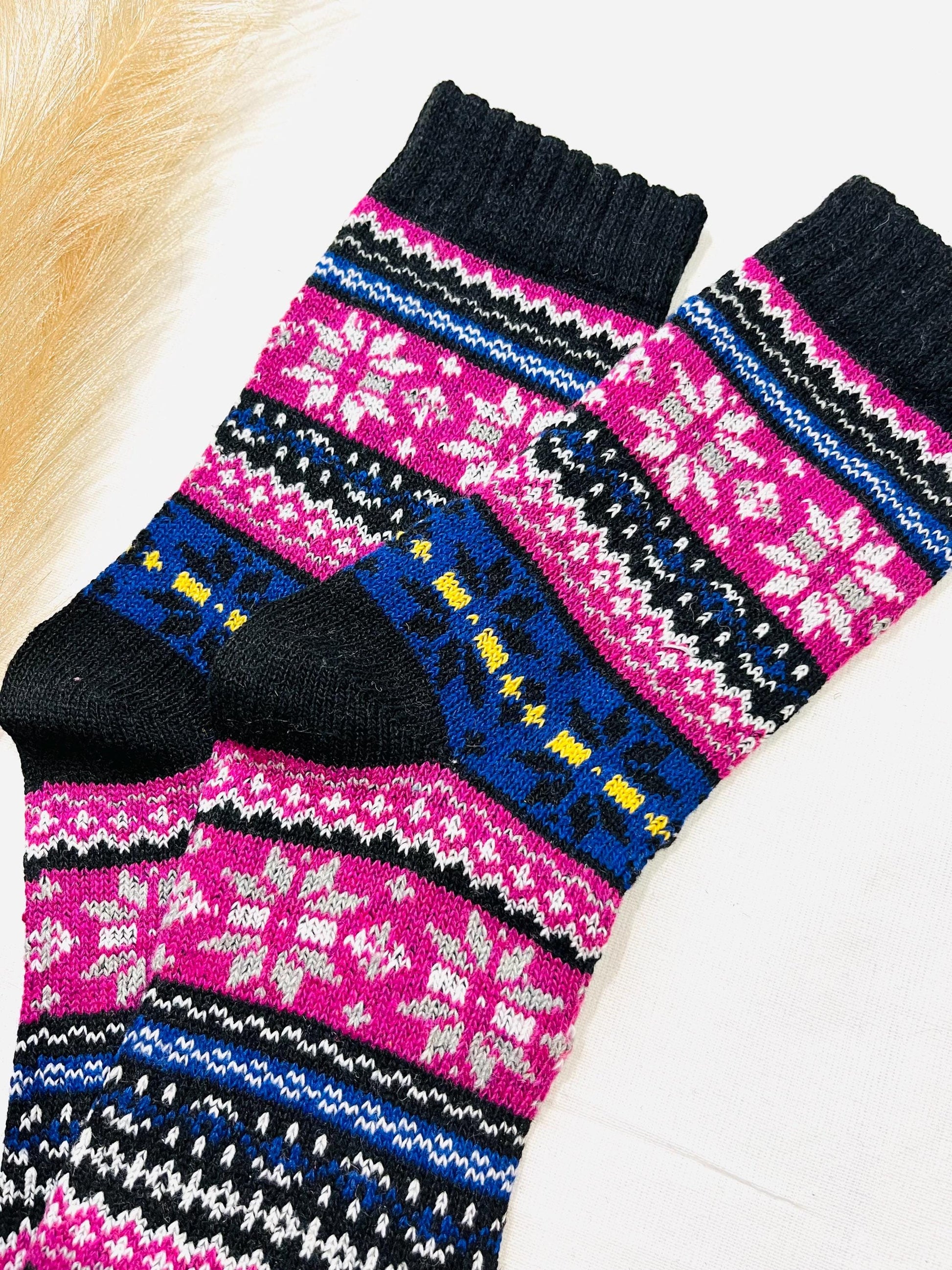 Wool Socks for Her, Walking Socks, Funny Socks for her, Warm Woolen Socks for Women, Nordic Socks for her, Womens Walking Socks,