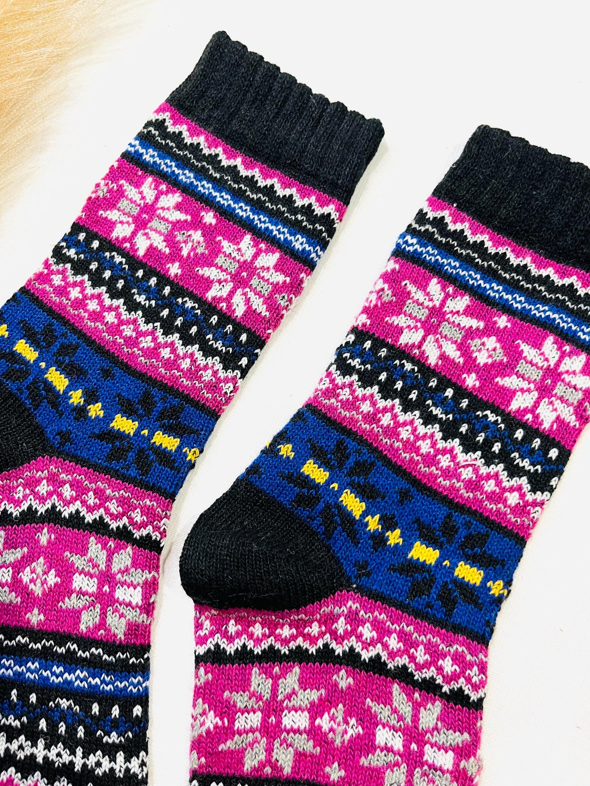 Wool Socks for Her, Walking Socks, Funny Socks for her, Warm Woolen Socks for Women, Nordic Socks for her, Womens Walking Socks,
