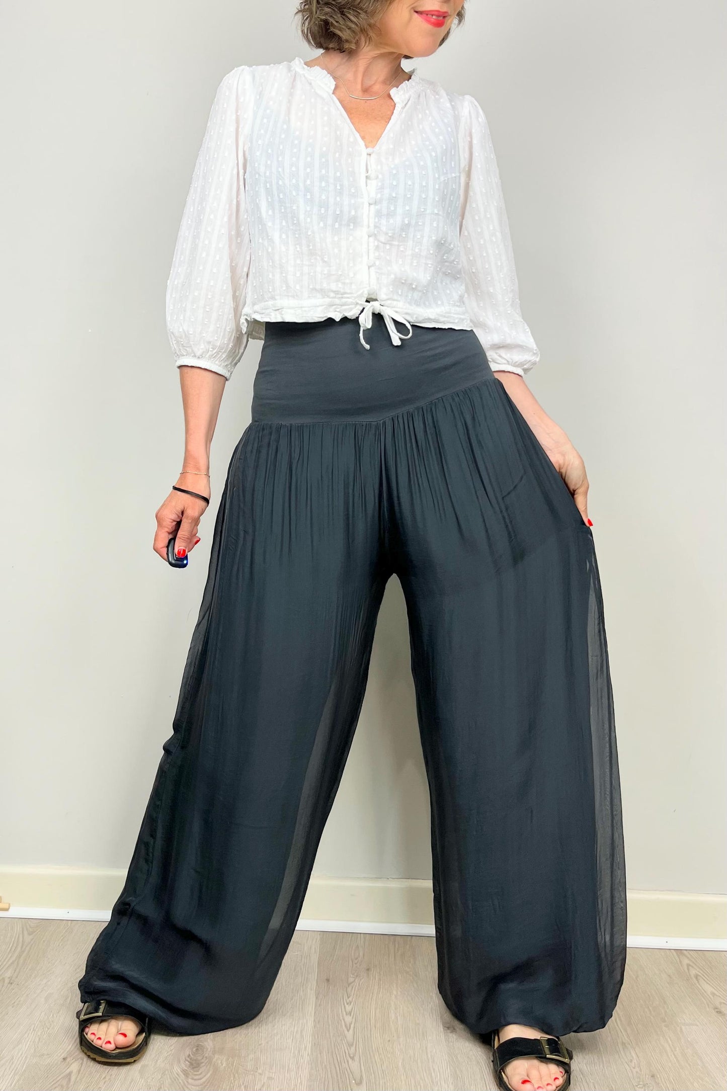 Silk Cotton Pants, Silk Jersey Harem Pants, Summer Pants, Womens Stretch Pants, Womens Maternity Trouser, Harem Yoga Pants, Grey Trousers