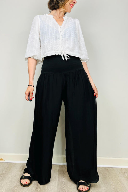Silk Cotton Pants, Silk Jersey Harem Pants, Summer Pants, Womens Stretch Pants, Womens Maternity Pants, Harem Yoga Pants, Black Trousers