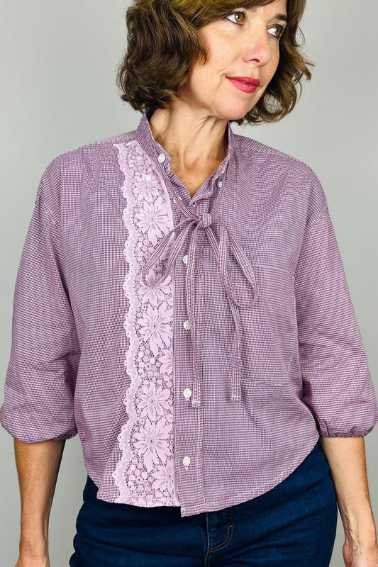 Handmade Reworked Vintage Top: Upcycled Designer Shirt