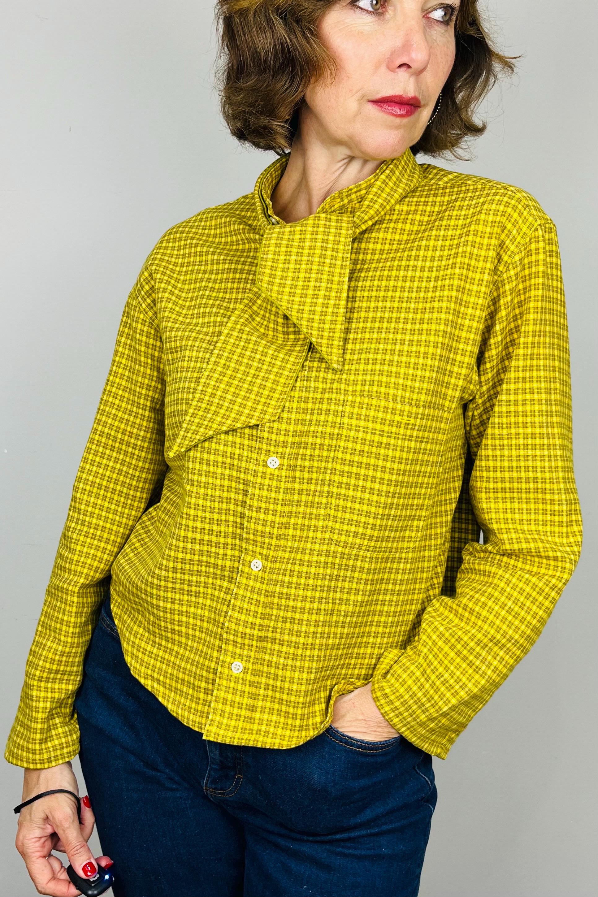 Reworked Vintage Blouse: Handmade Wrap Bow Top, Sustainable Fashion, Unique Bespoke Design,
